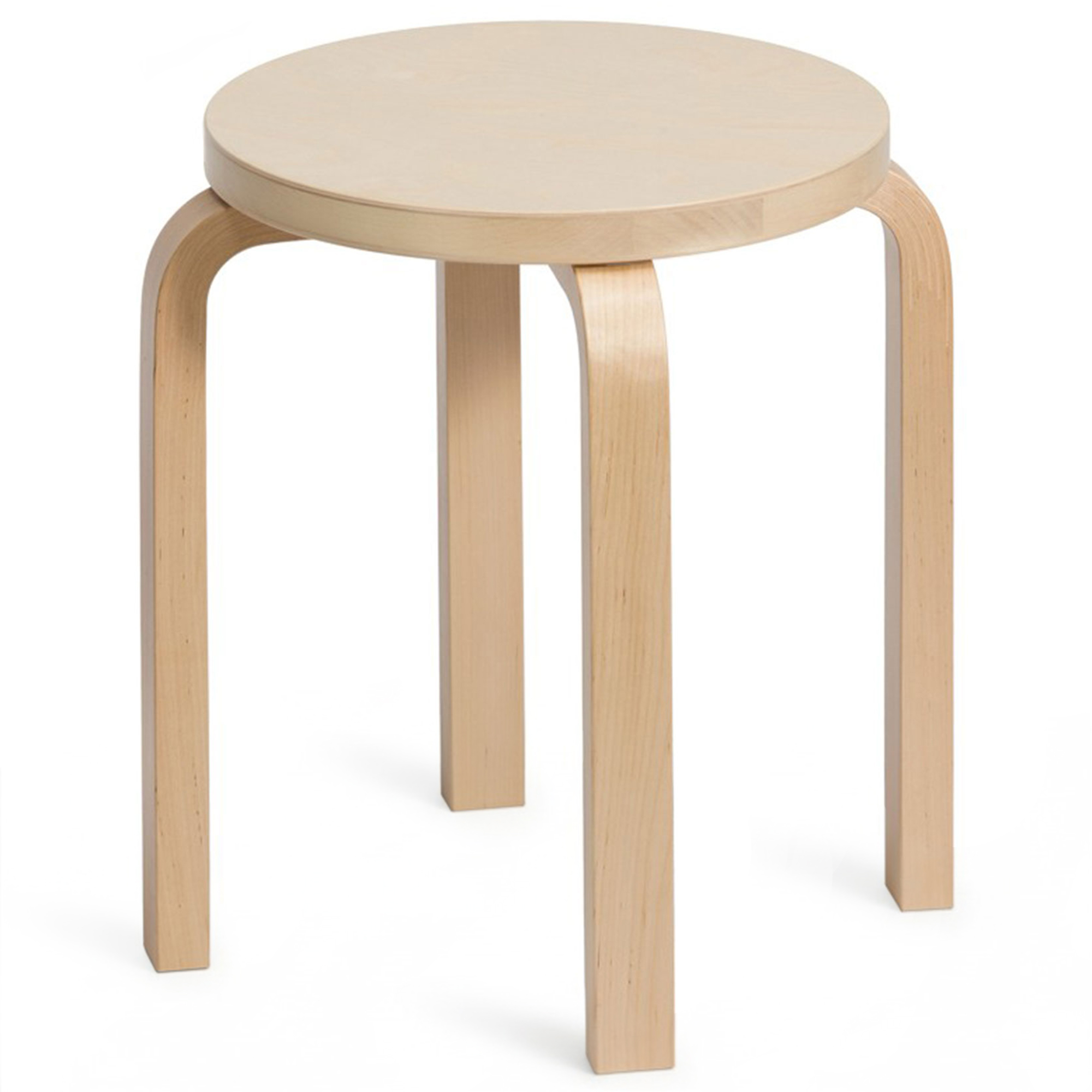 Artek - Pall E60, 4 ben, Klarlackde ben, Björkfanér sits - Pallar - Alvar Aalto - Träfärgad - Trä | Möbler - Stolar Och Pallar - Pallar | Möbelexperten