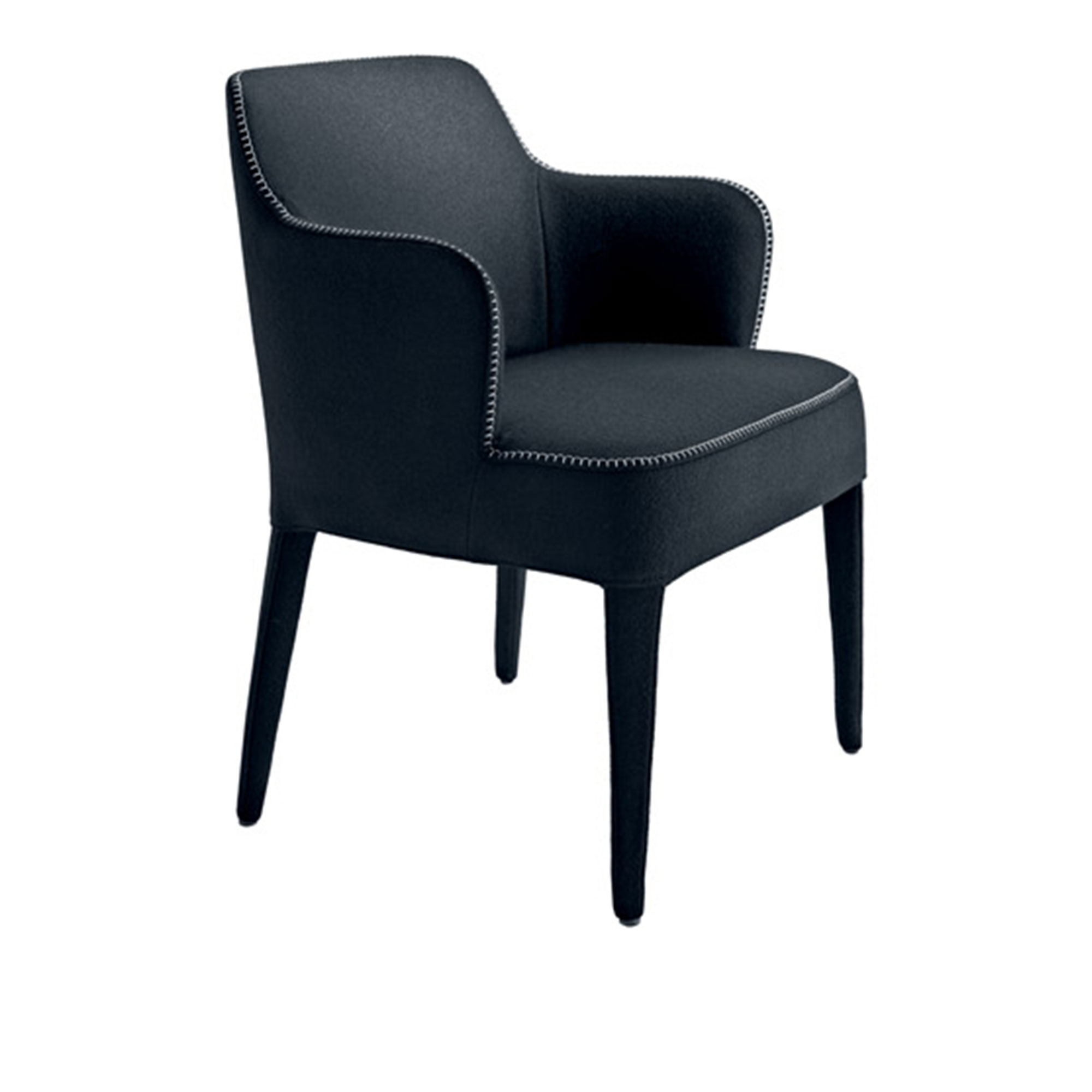 Maxalto - Febo High Chair 2844LT, Brushed Black Oak, Leather Cat. Alfa, Alfa 371 - Matstolar - Antonio Citterio - Svart - Läder/Trä