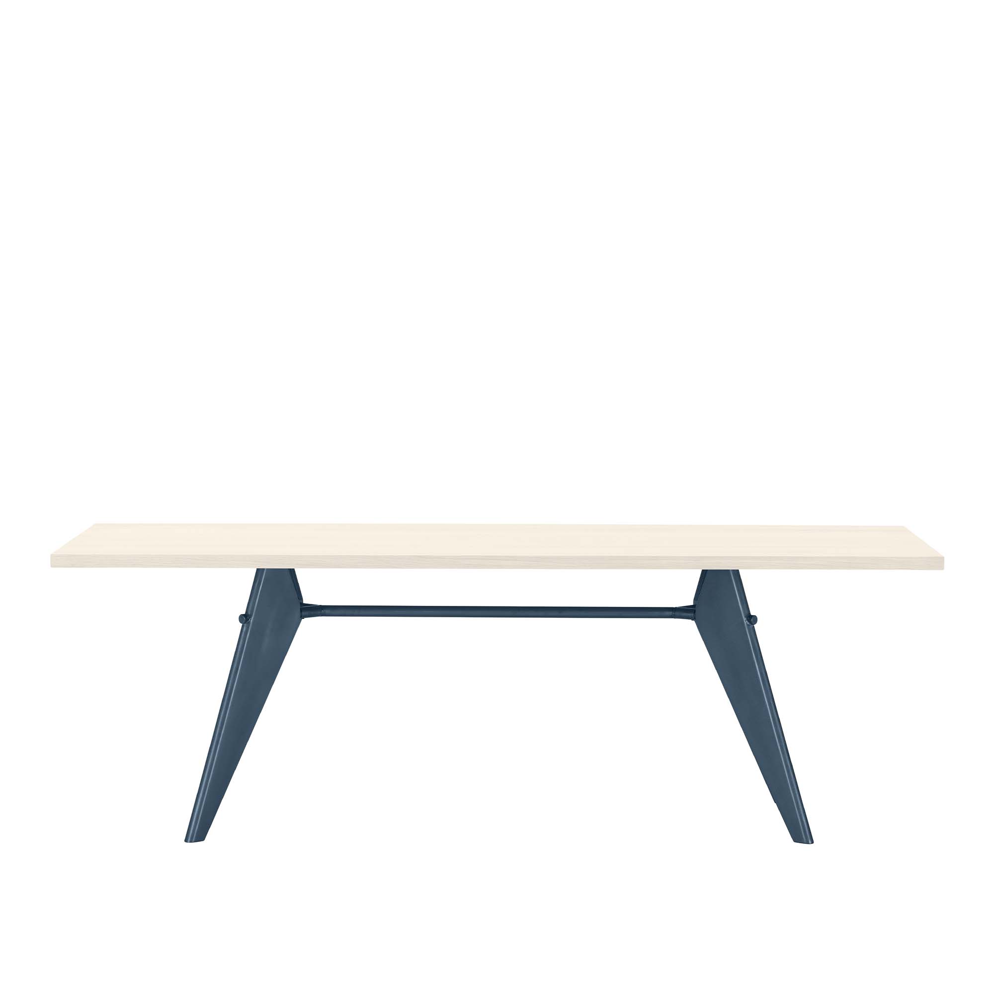 Vitra - EM Table 180, Base Prouvé Bleu Dynastie - Laminate, Ivory - Matbord - Jean Prouvé - Vit,Blå - Metall/Trä