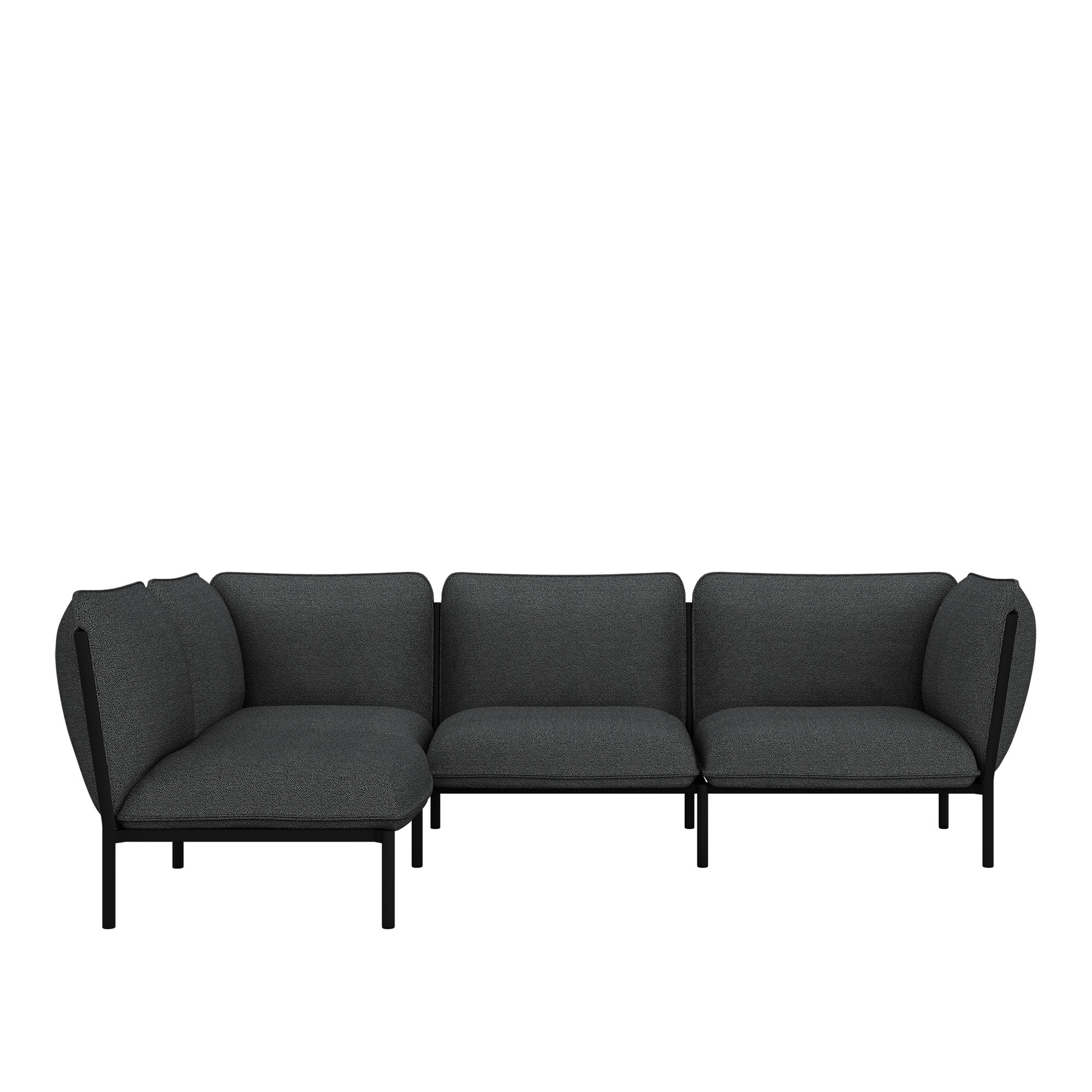 HEM - Kumo Corner Sofa Left with Armrest - Graphite - Soffor - Anderssen & Voll - Grå - Metall/Syntetiskt/Skum/Ull