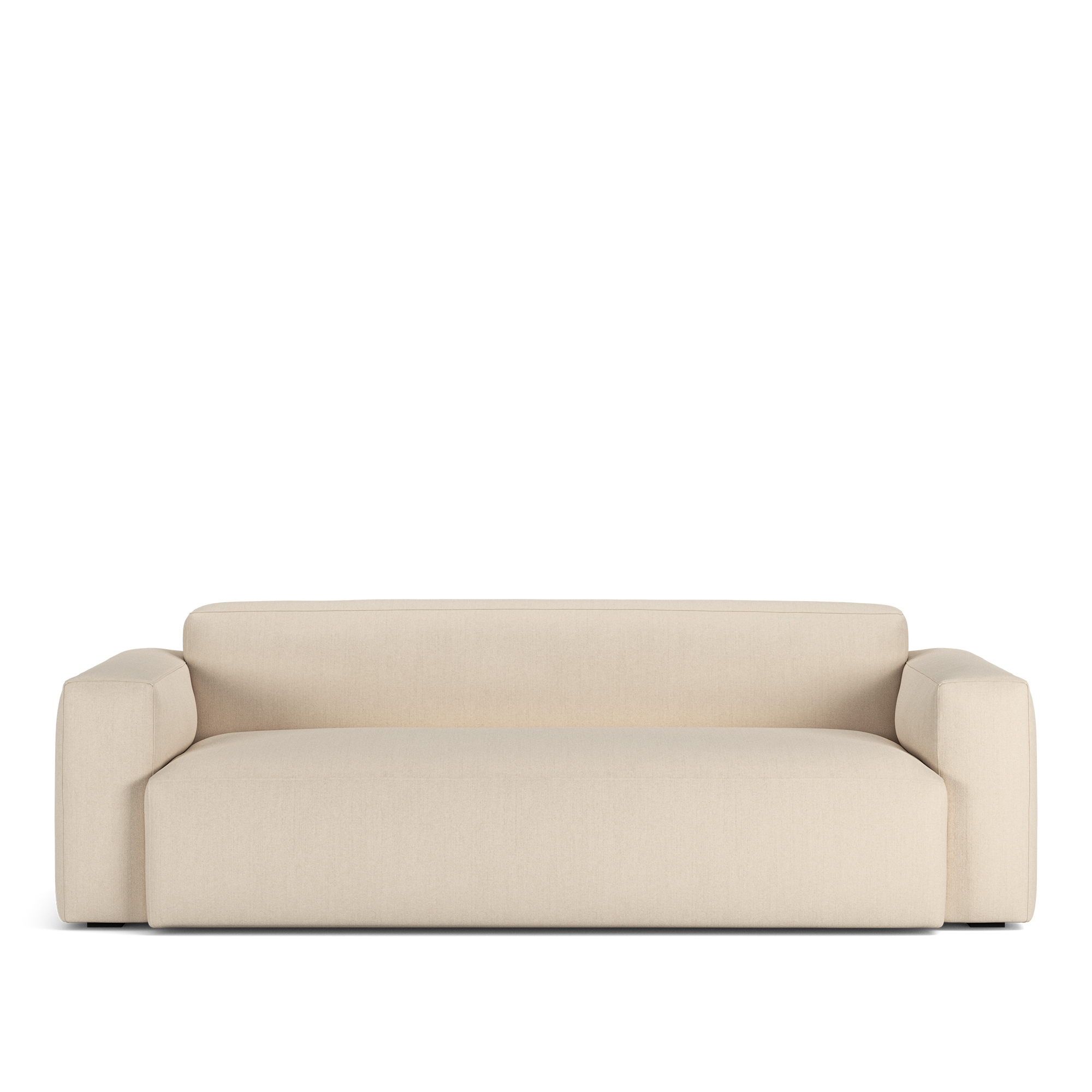 NOGA - Brick 2,5-Seater Sofa Shadow Nature Fixed Upholstery - Soffor - Beige - Dun/Metall/Trä/Textilmaterial