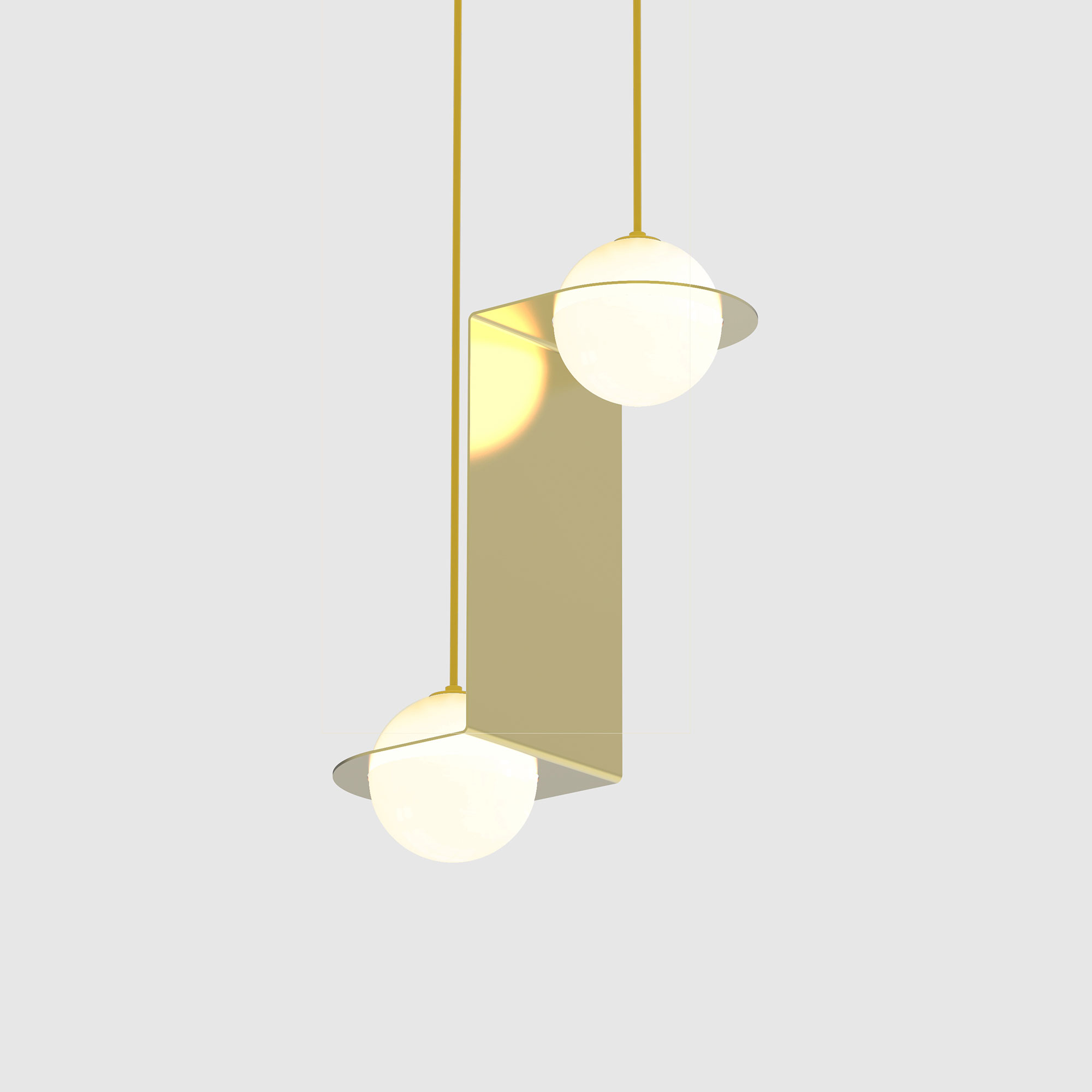 Lambert & Fils - Laurent 05, Angle, Brass frame, Gold wires, Black canopy - Pendellampor - Guld