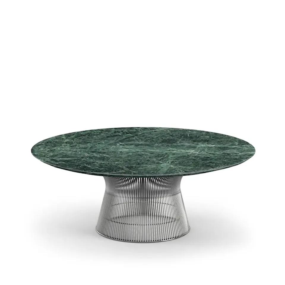 Platner soffbord Ø 107 cm Polerad Nickel