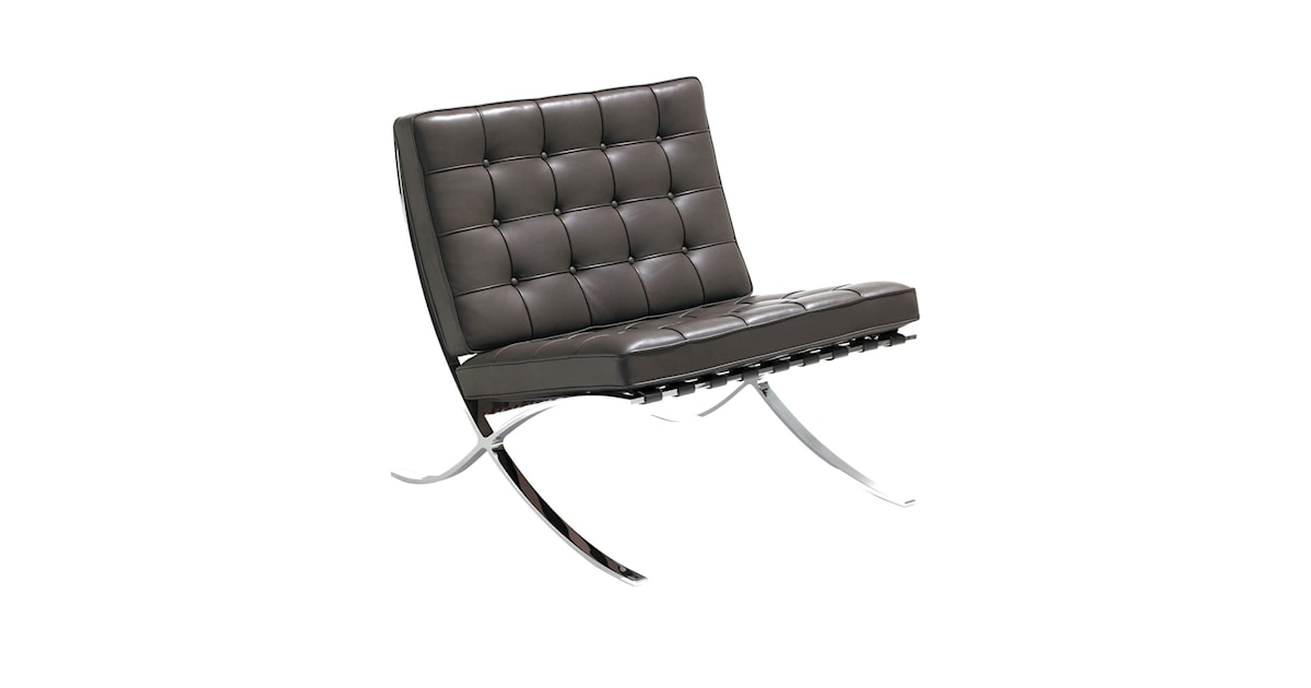 Barcelona Chair, Läder: Kat. W Velluto Pelle - VP03