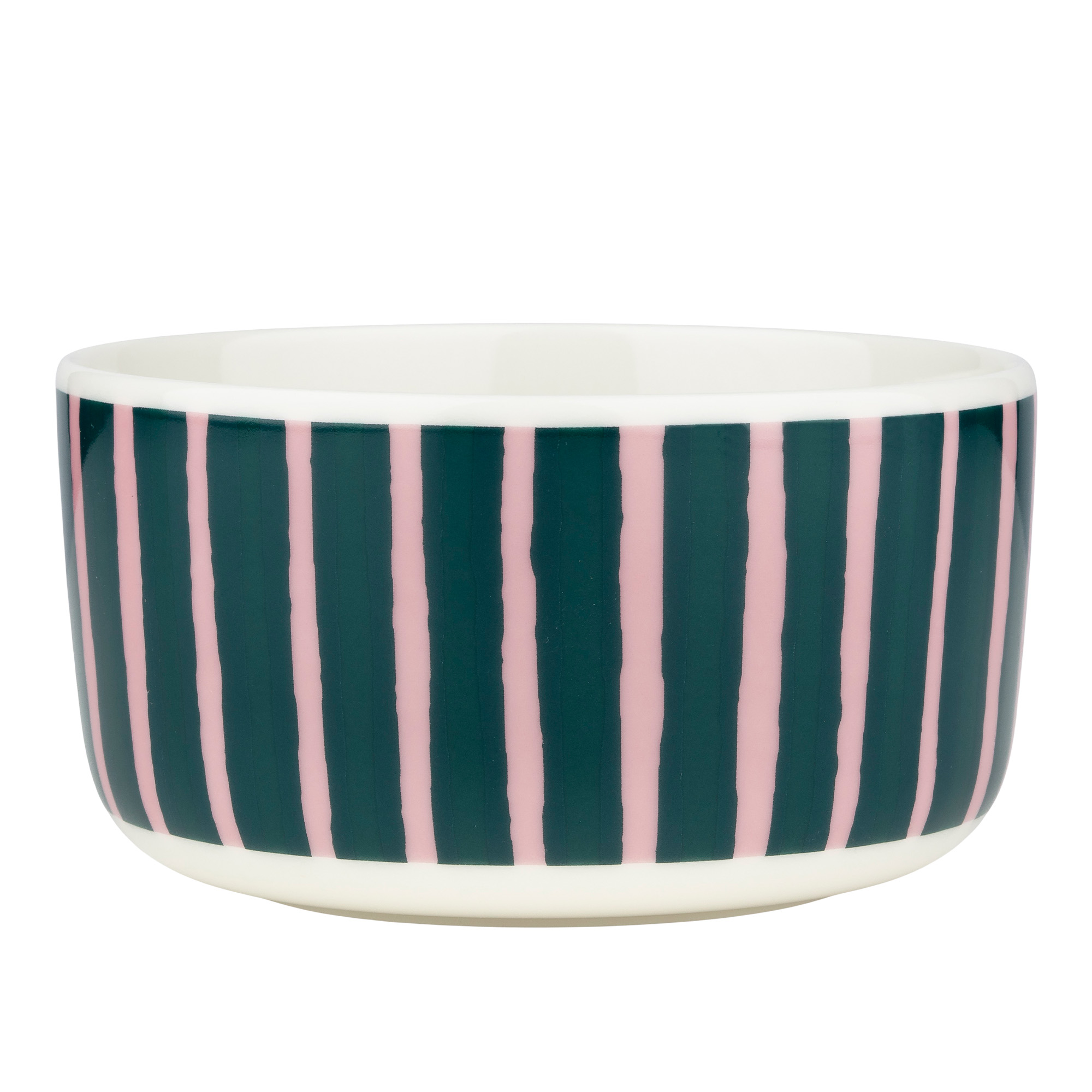 Marimekko - Piccolo Bowl 5Dl White, Pink, Dk.Green - Soppsk&aring;lar - Sami Ruotsalainen