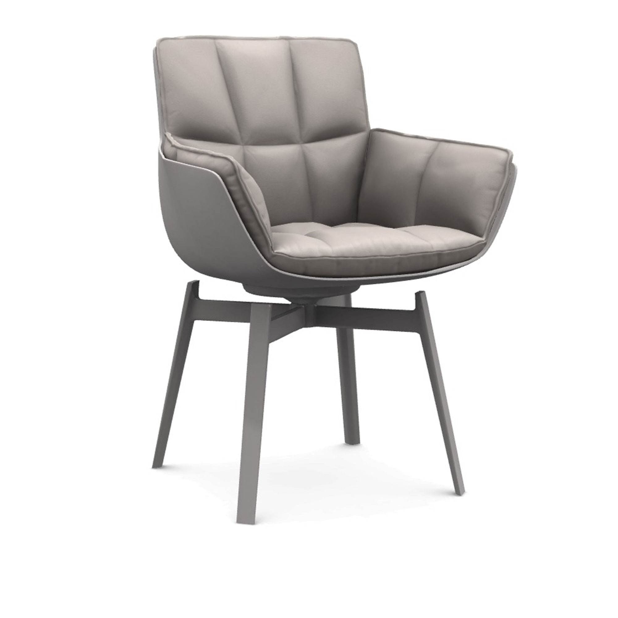 B&B Italia - Husk - Karmstol, Utförande: Vit, Tyg: Kat. A - Asolo - 2129100 - Matstolar - Patricia Urquiola - Vit - Metall/Textilmaterial/Syntetiskt/Plast