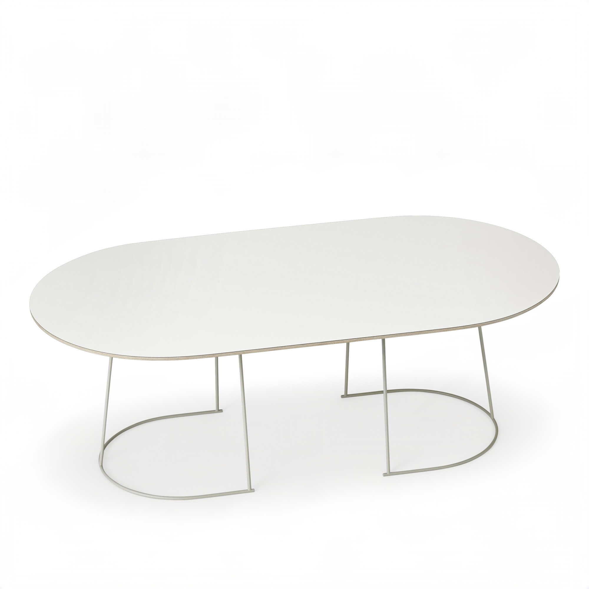 Muuto - Airy Coffee Table Large Off-white - Nanolaminate - Soffbord - Cecilie Manz - Beige - Metall/Tr&auml;