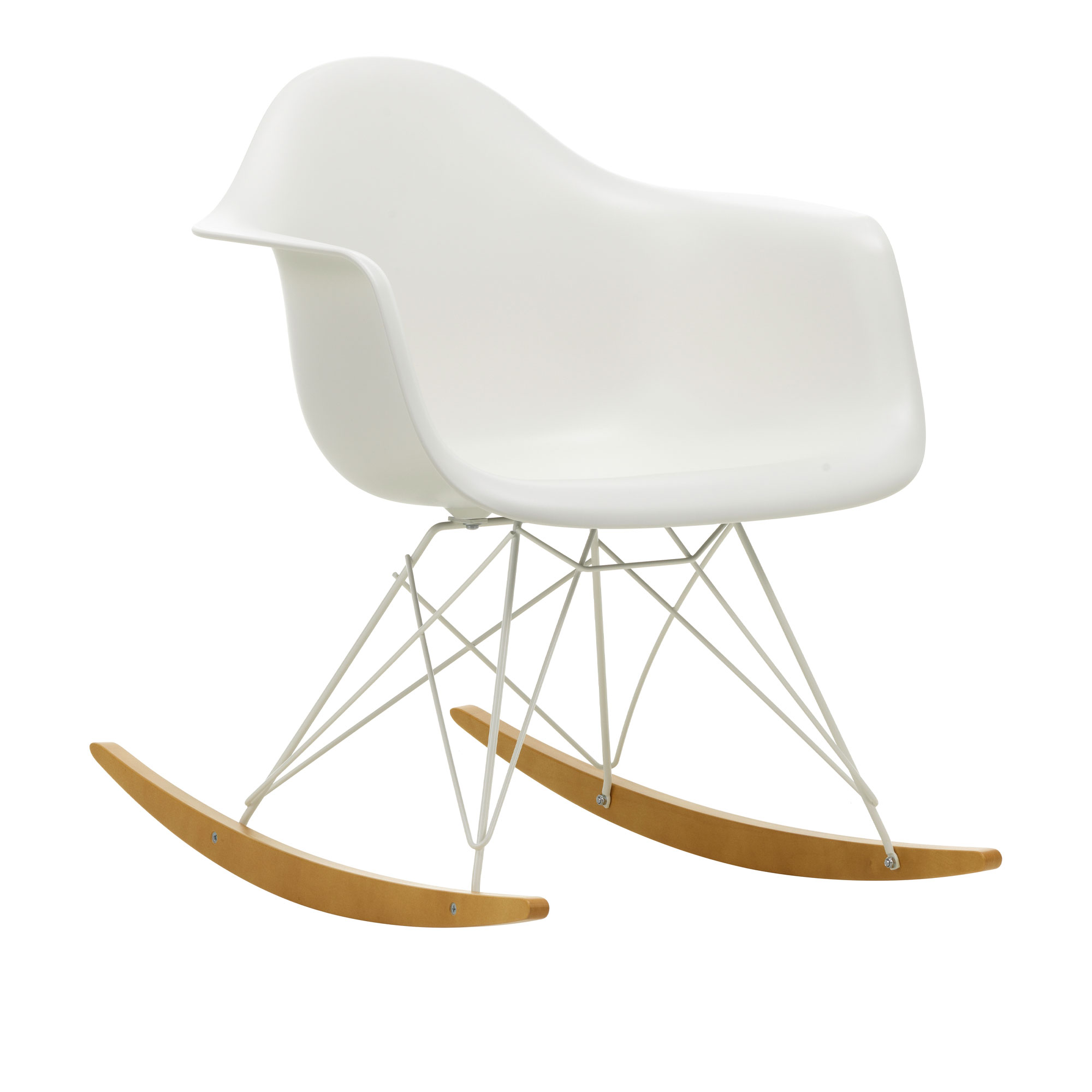 Vitra - Eames Plastic Armchair RAR - 04 White - White Base - Golden Maple - Matstolar - Charles & Ray Eames - Vit - Metall/Trä/Plast