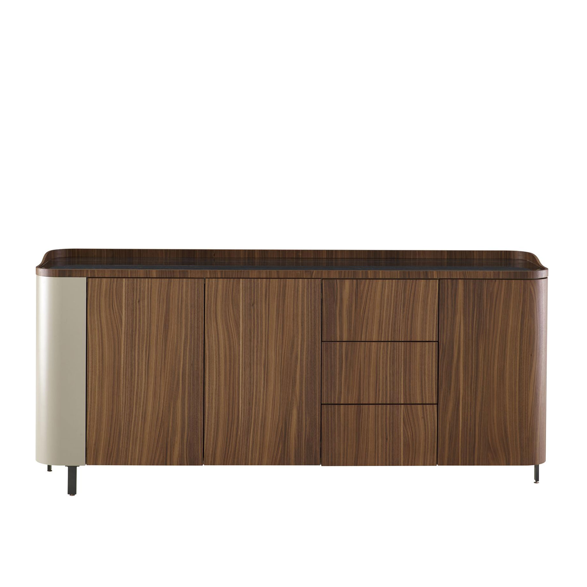Ligne Roset - Postmoderne Sideboard Walnut, Plomb Glass/Plomb Lacquer - Sideboards - Eric Jourdan - Träfärgad - Glas/Trä