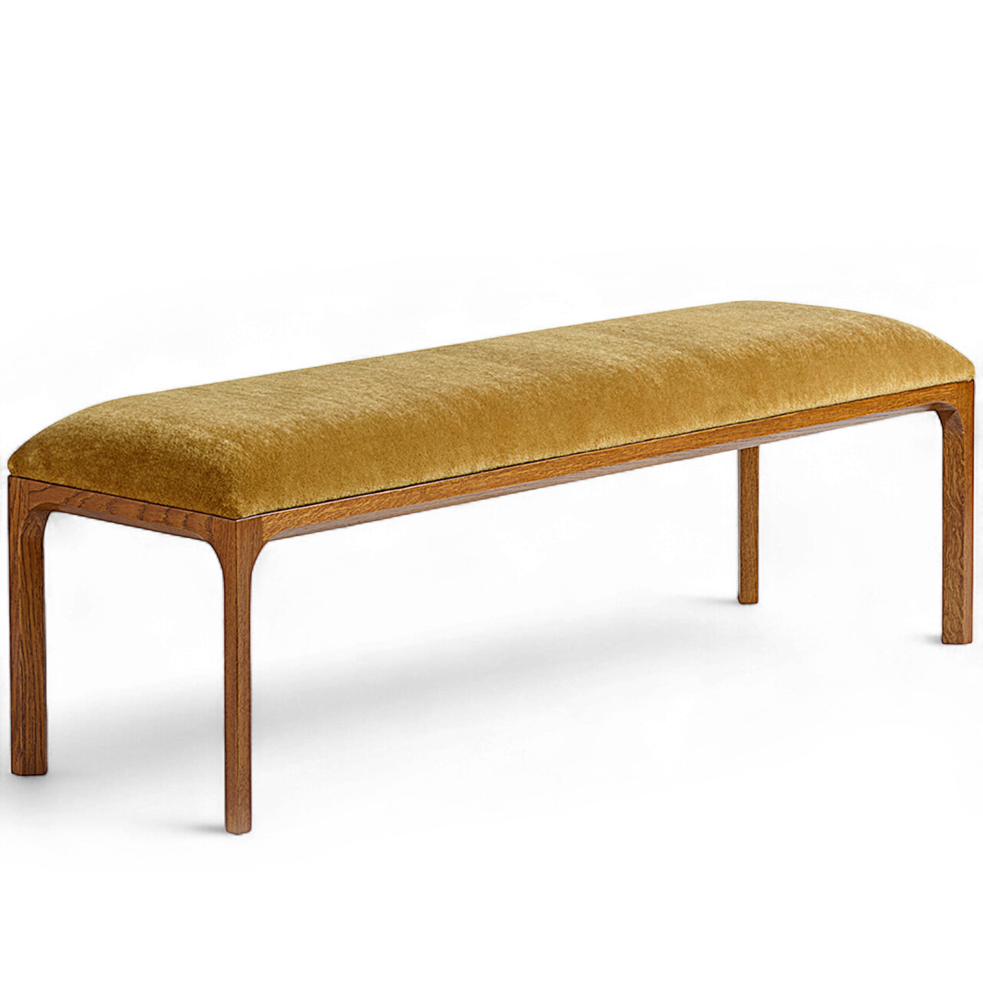 Dagmar - Entre Bench Teddy Mustard Fumed Oak - Pallar - Kai Kristiansen - Träfärgad - Trä/Textilmaterial | Möbler - Stolar Och Pallar - Pallar | Möbelexperten