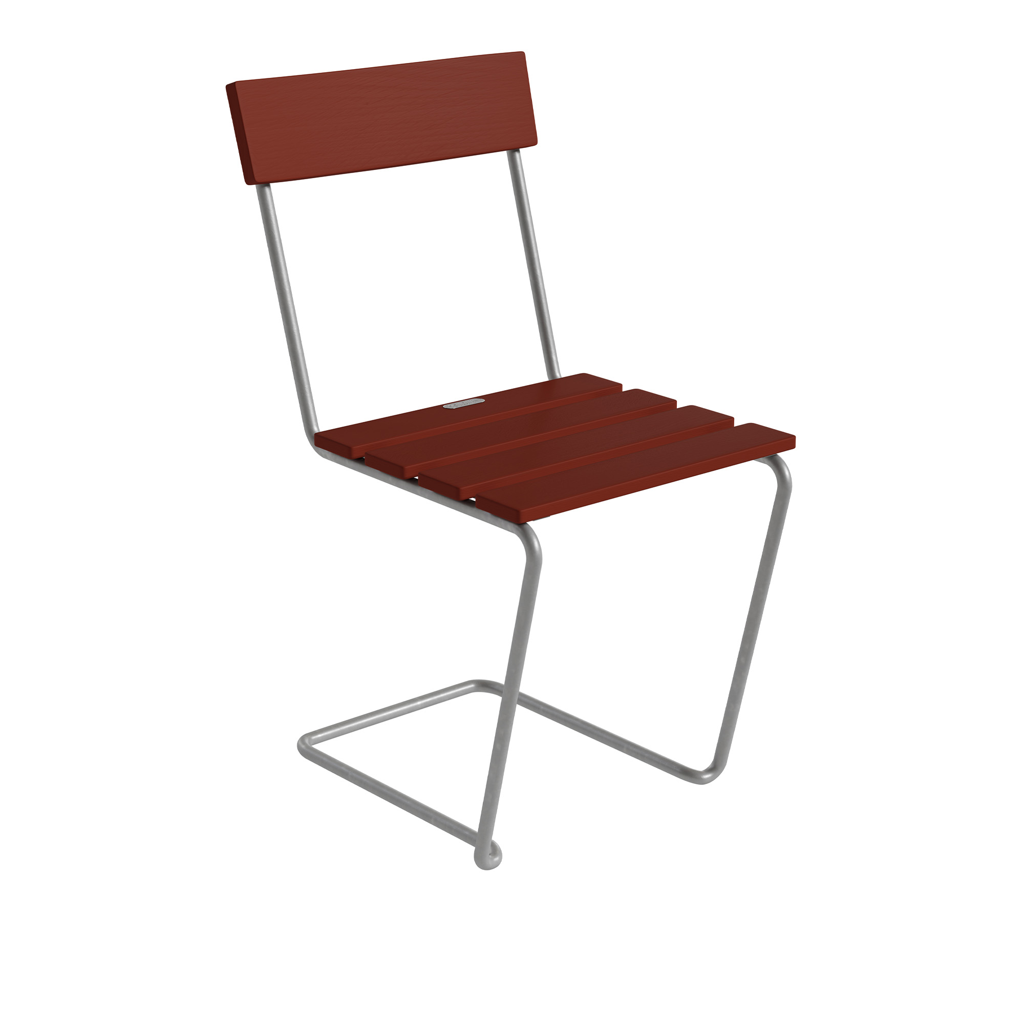 Grythyttan Stålmöbler - Stol 1 Mörkröd ek / Varmförzinkat stativ - Matstolar utomhus - Artur Lindqvist - Träfärgad - Metall/Trä | Utemöbler - Utestolar - Matstolar Utomhus | Möbelexperten
