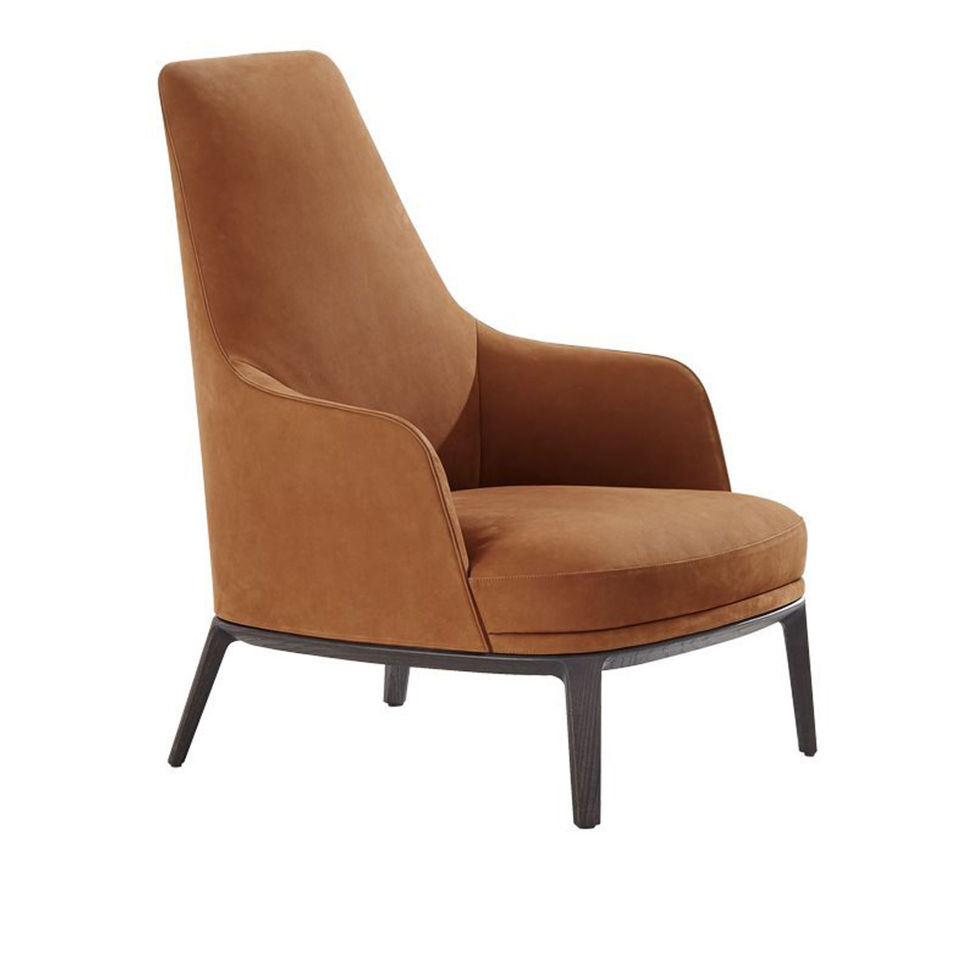 Poliform - Jane Lounge Armchair Spessart Oak Base, Upholstery Inner  Outer Structure Caleo 10 Notte - Fåtöljer - Emmanuel Gallina - Brun - Trä/Textilmaterial