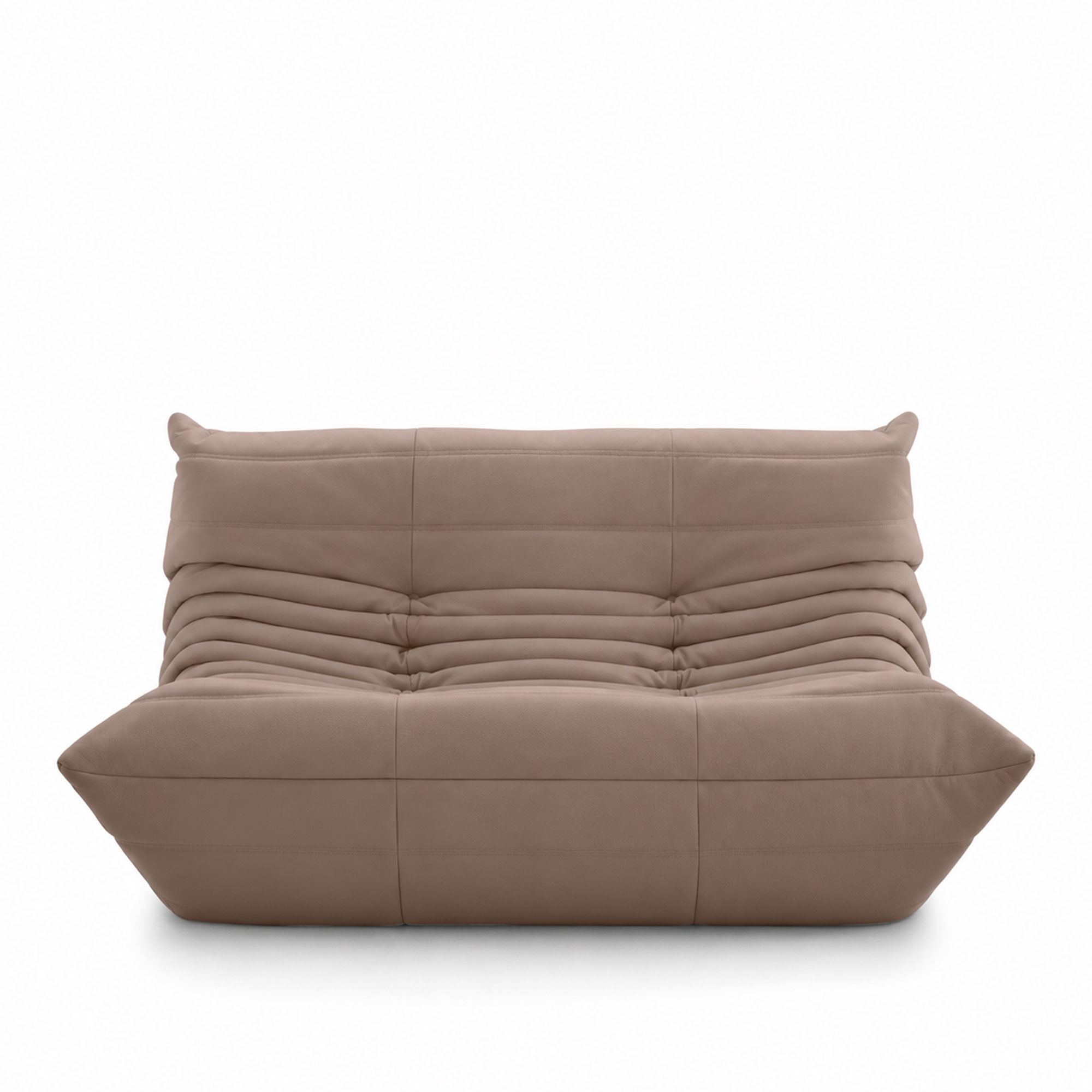 Ligne Roset - Togo Small Settee Kyoto Taupe Leather 5299 - Soffor - Michel Ducaroy - Textilmaterial/Skum