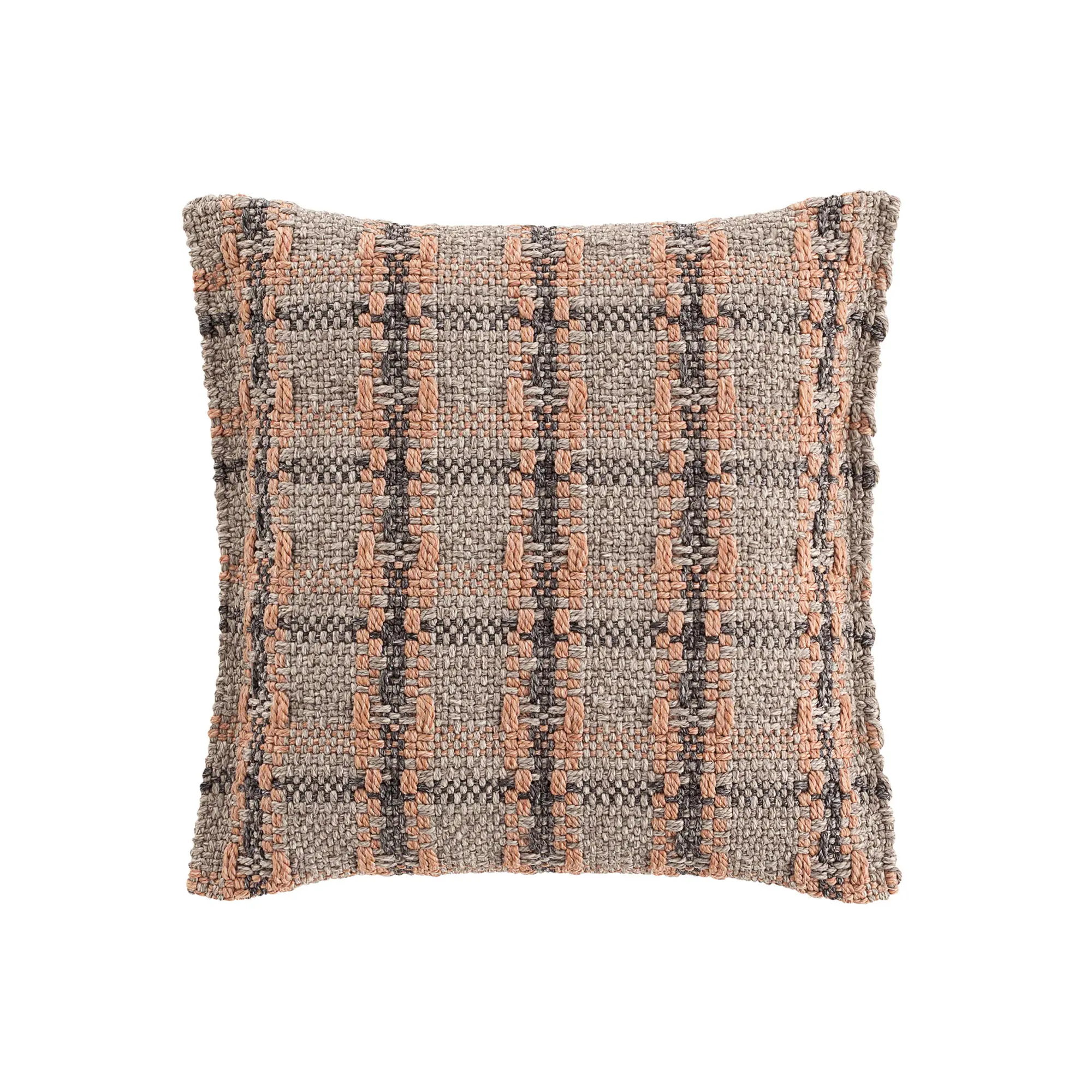 Garden Layers Small Cushion - Checks Terracotta