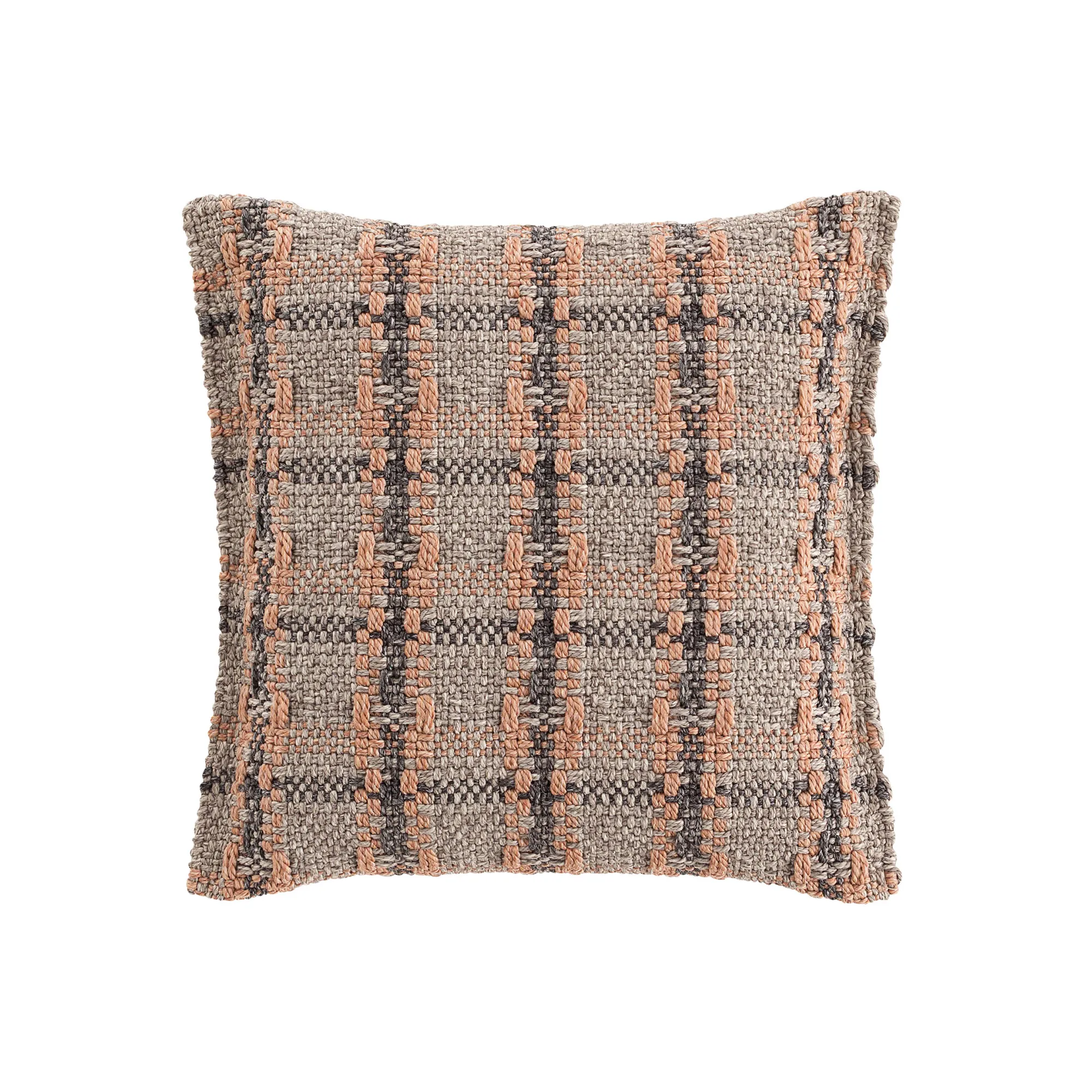 Garden Layers Small Cushion - Checks Terracotta
