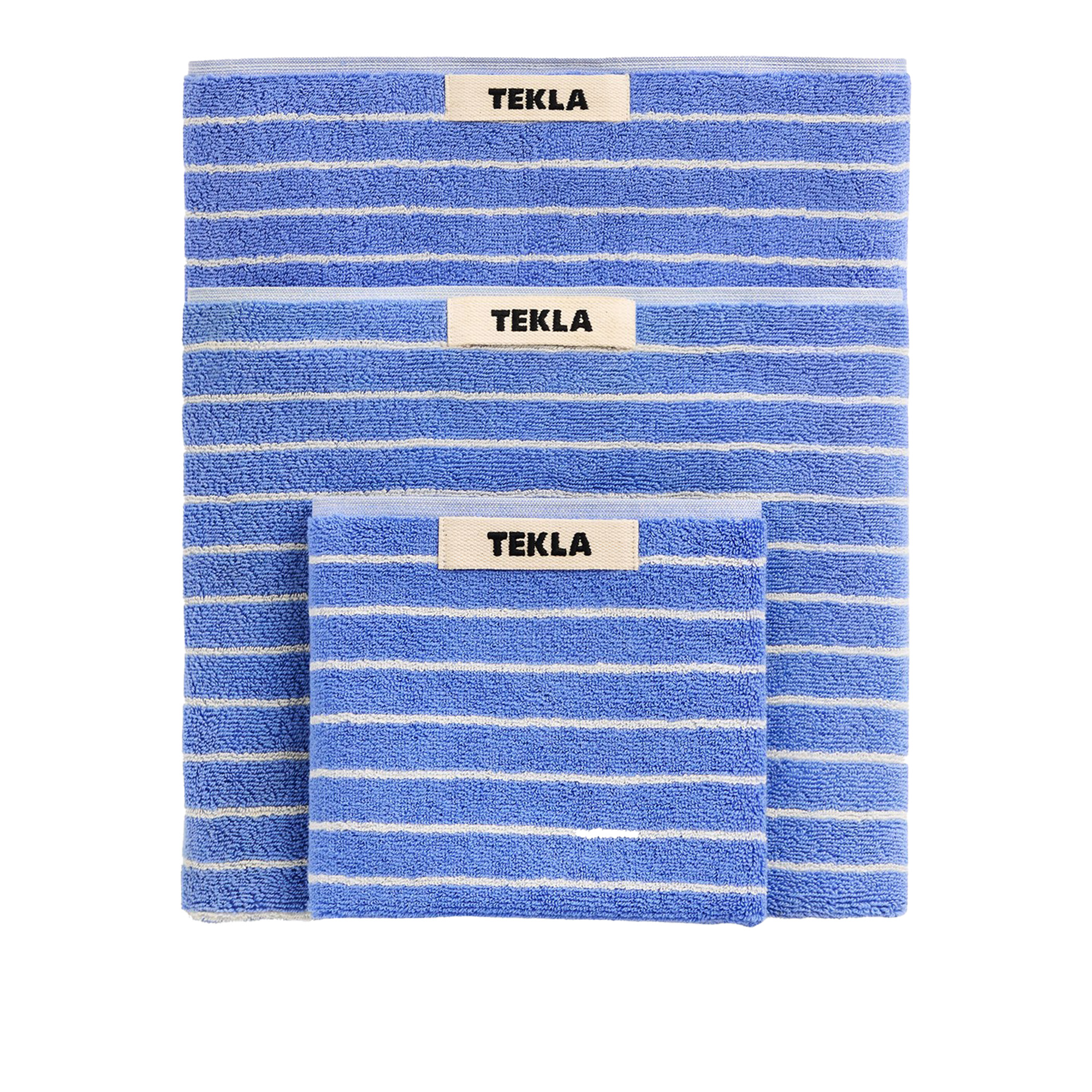 Tekla - Terry Towel Bath Sheet, 100x150, Clear Blue Stripes - Handdukar och badlakan | Textilier - Badrumstextilier - Handdukar Och Badlakan | Möbelexperten