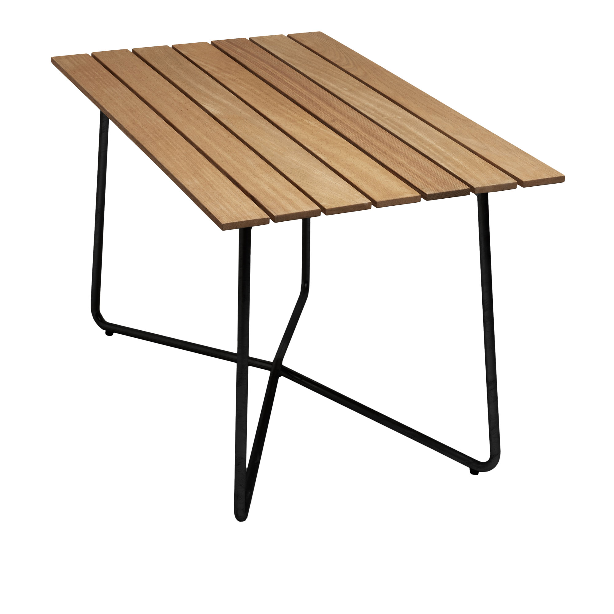 Grythyttan Stålmöbler - Bord B25A 120 cm Oljad ek / Svart stativ - Matbord utomhus | Utemöbler - Utebord - Matbord Utomhus | Möbelexperten