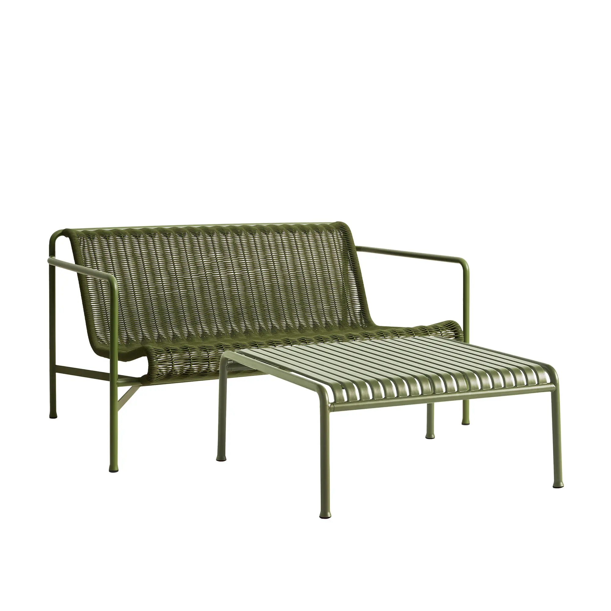 Palissade cord loungegruppe med loungesofa & lavt tredgårdsbord