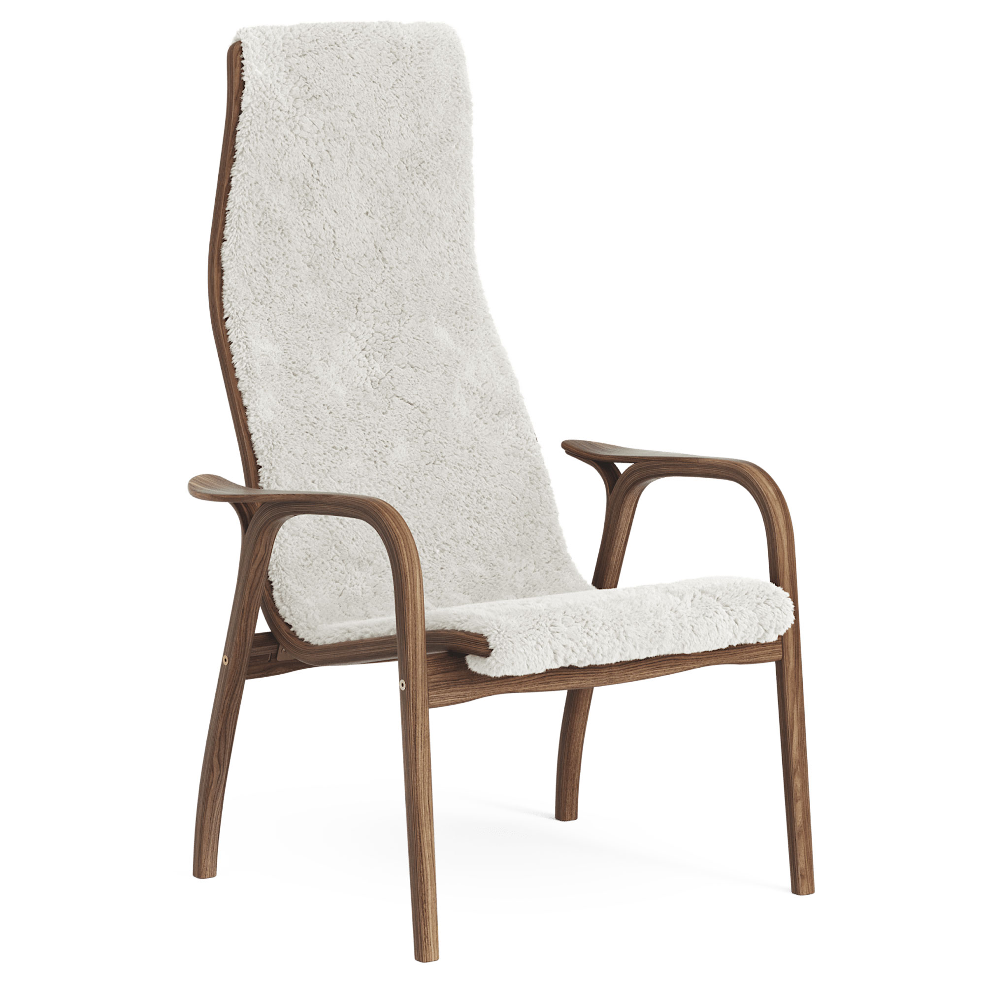 Swedese - Lamino fåtölj oljad valnöt/fårskinn off-white - Fåtöljer - Yngve Ekström - Beige - Trä/Ull