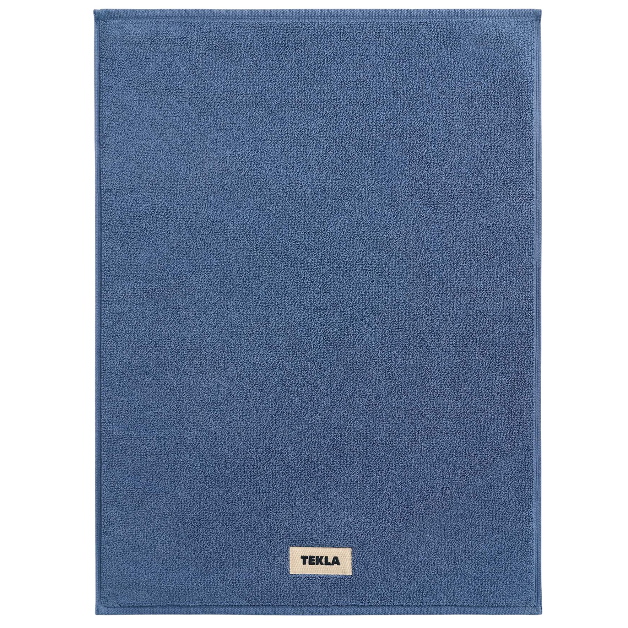 tekla -  terry solid storm blue badrumsmatta 50 x 70 cm - bomullsmattor - blå