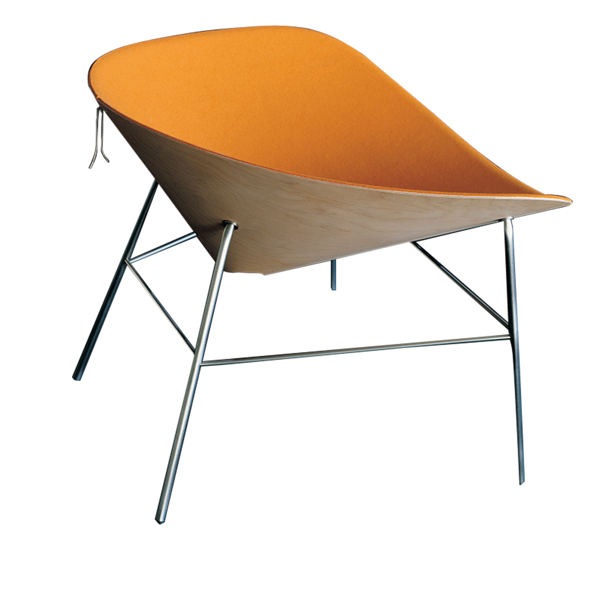 Living Divani - Bloom Armchair, Lacquered White Birch, Leather 34a Florence 61/4 - Fåtöljer - Piergiorgio Cazzaniga - Vit - Metall/Trä