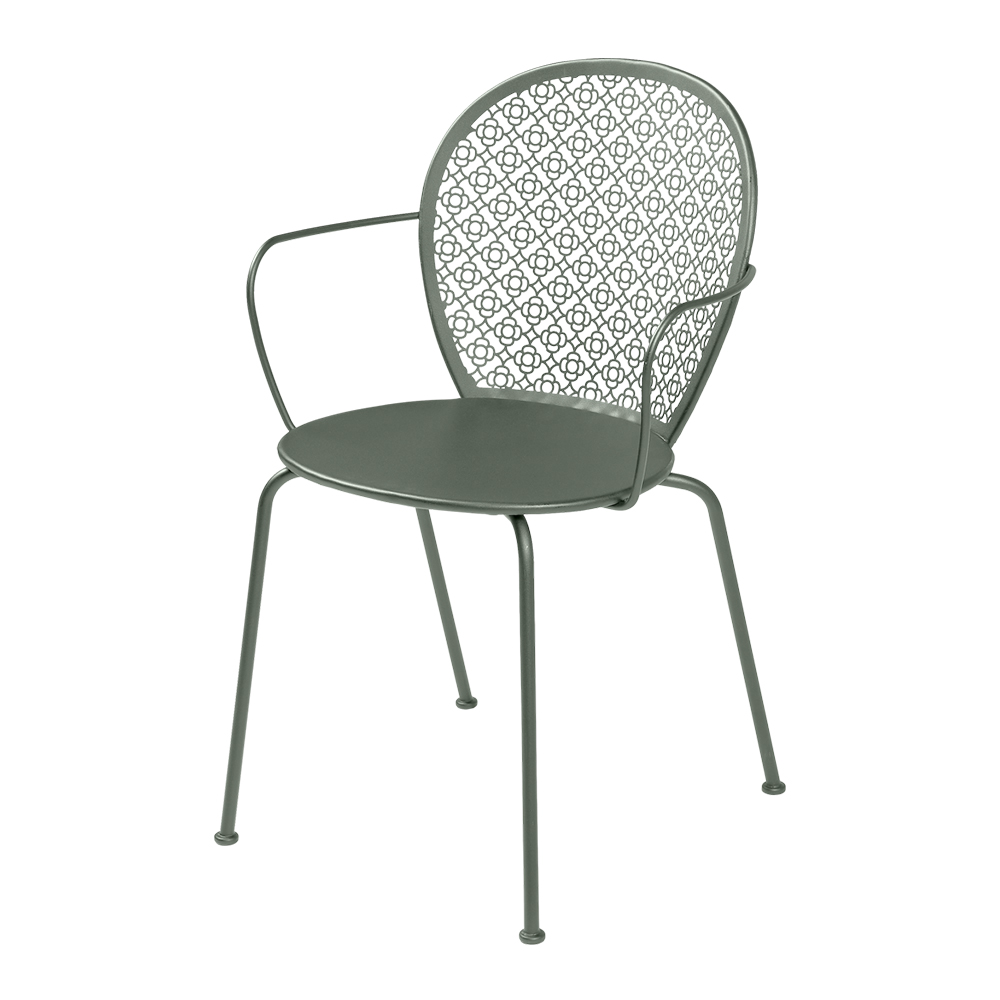 Fermob - Lorette Armchair Rosemary 48 - Matstolar utomhus - Frédéric Sofia - Grön - Metall