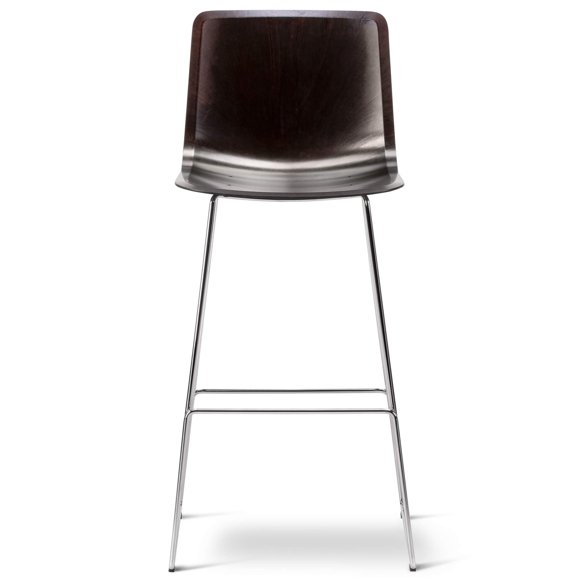Fredericia Furniture - Pato Paper Sledge Barstool - Papershell - Chrome - Sh 77 cm - Barstolar - Welling/Ludvik - Svart
