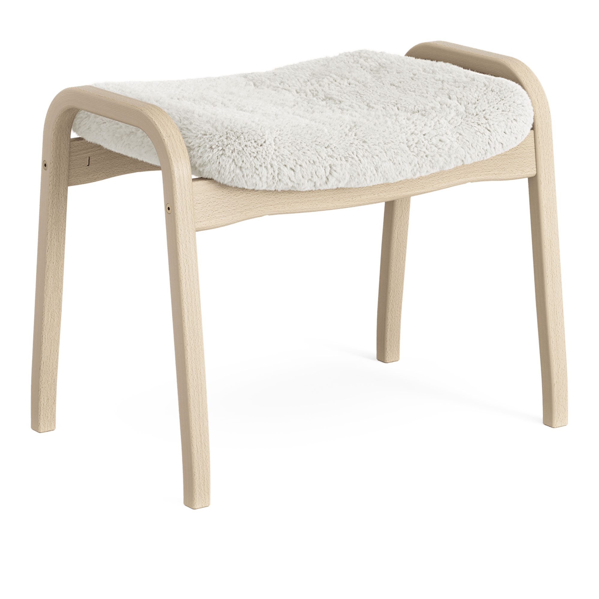 Swedese - Lamino fotpall naturlackad bok/fårskinn off-white - Fotpallar - Yngve Ekström - Beige - Trä/Ull