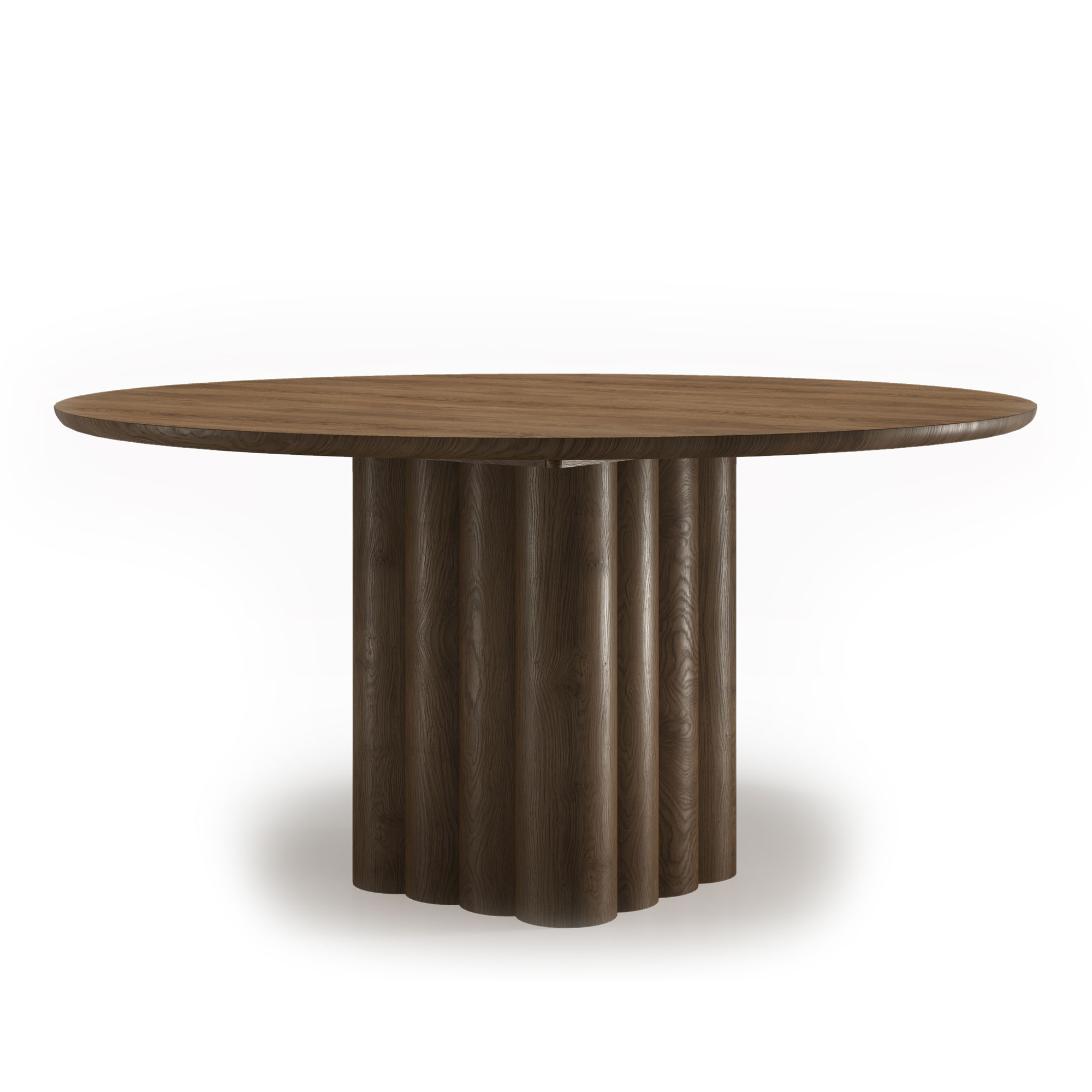 Dk3 - Plush Table Round Ø150 x H72 cm Max 2 extension leaves Smoked oak - oil - Matbord - Jacob Plejdrup - Brun - Trä | Möbler - Bord - Matbord | Möbelexperten