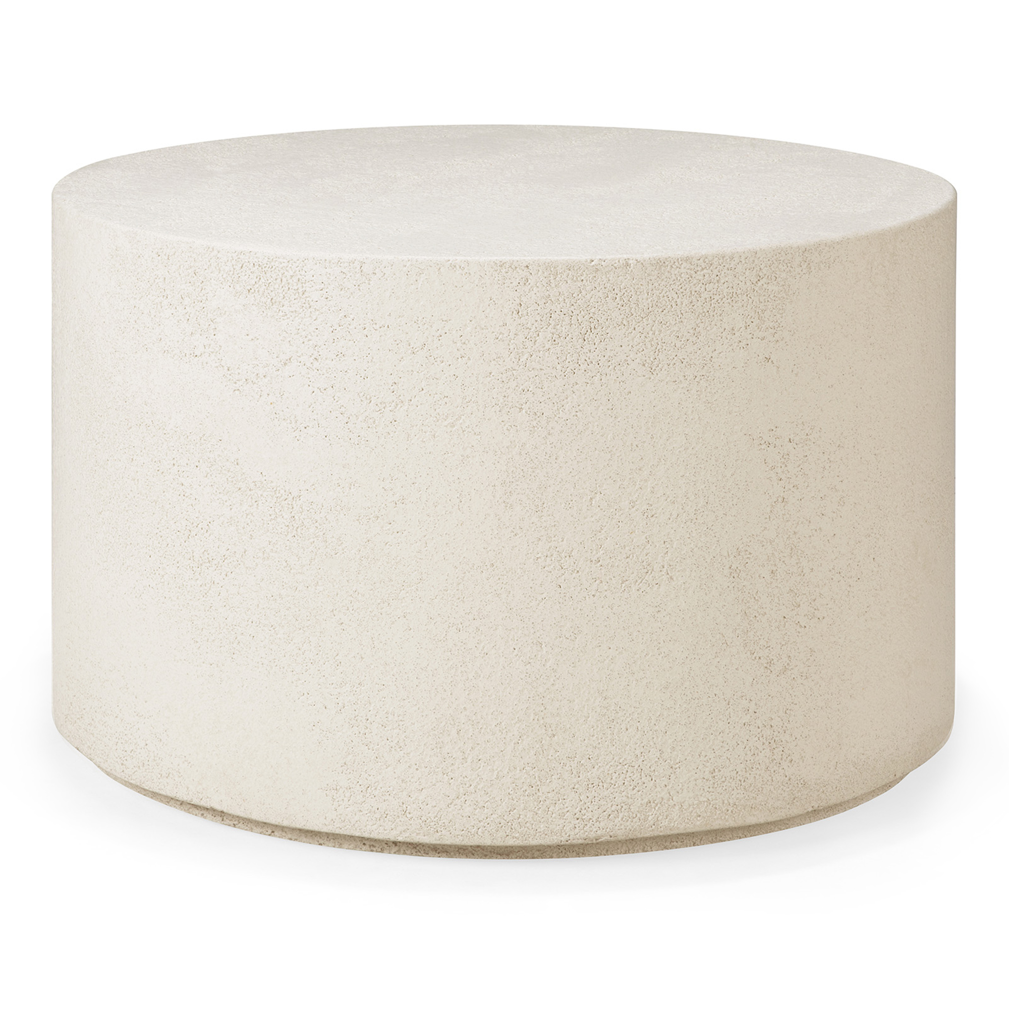 Ethnicraft - Elements Coffee Table - Microcement - Off White - Round, Ø60 cm - Sidobord - Vit - Sten | Möbler - Bord - Sidobord | Möbelexperten
