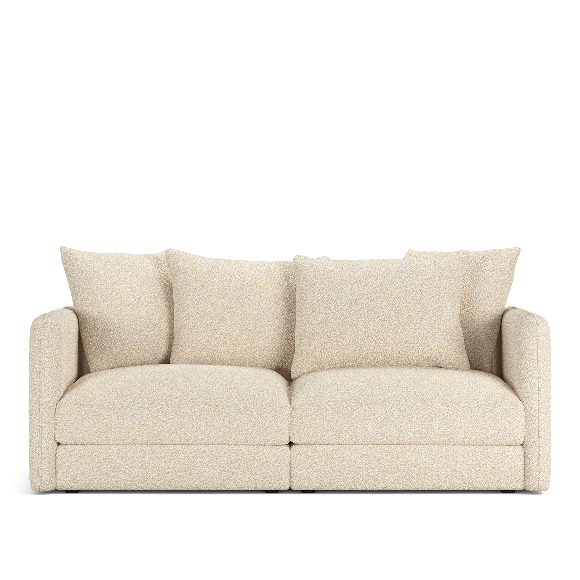 NOGA - Pavarotti 2-Seater, Fixed Cover, Cushion Variant 01, Vellus 04 - Soffor - Beige