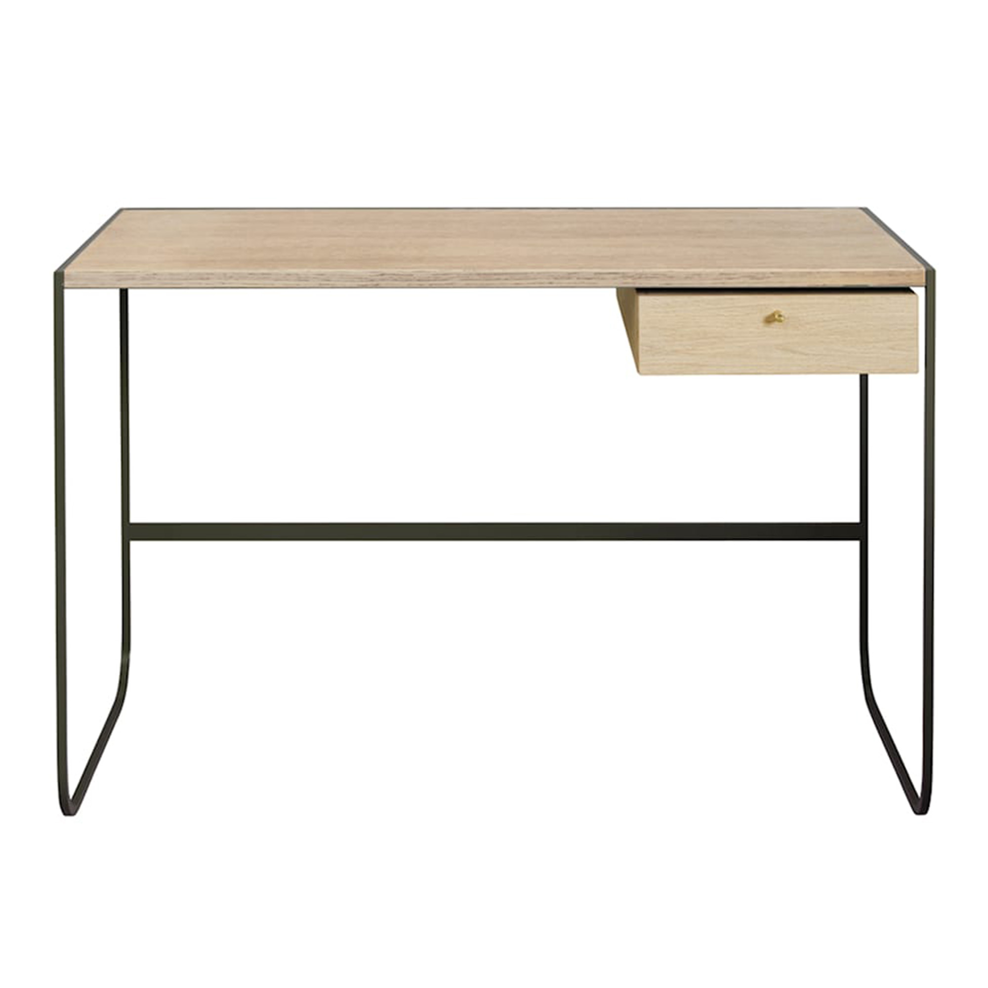 Asplund - Tati Desk Storm Grey / Vitbetsad Ek P2 - Skrivbord - Broberg & Ridderstråle - Träfärgad - Metall/Trä