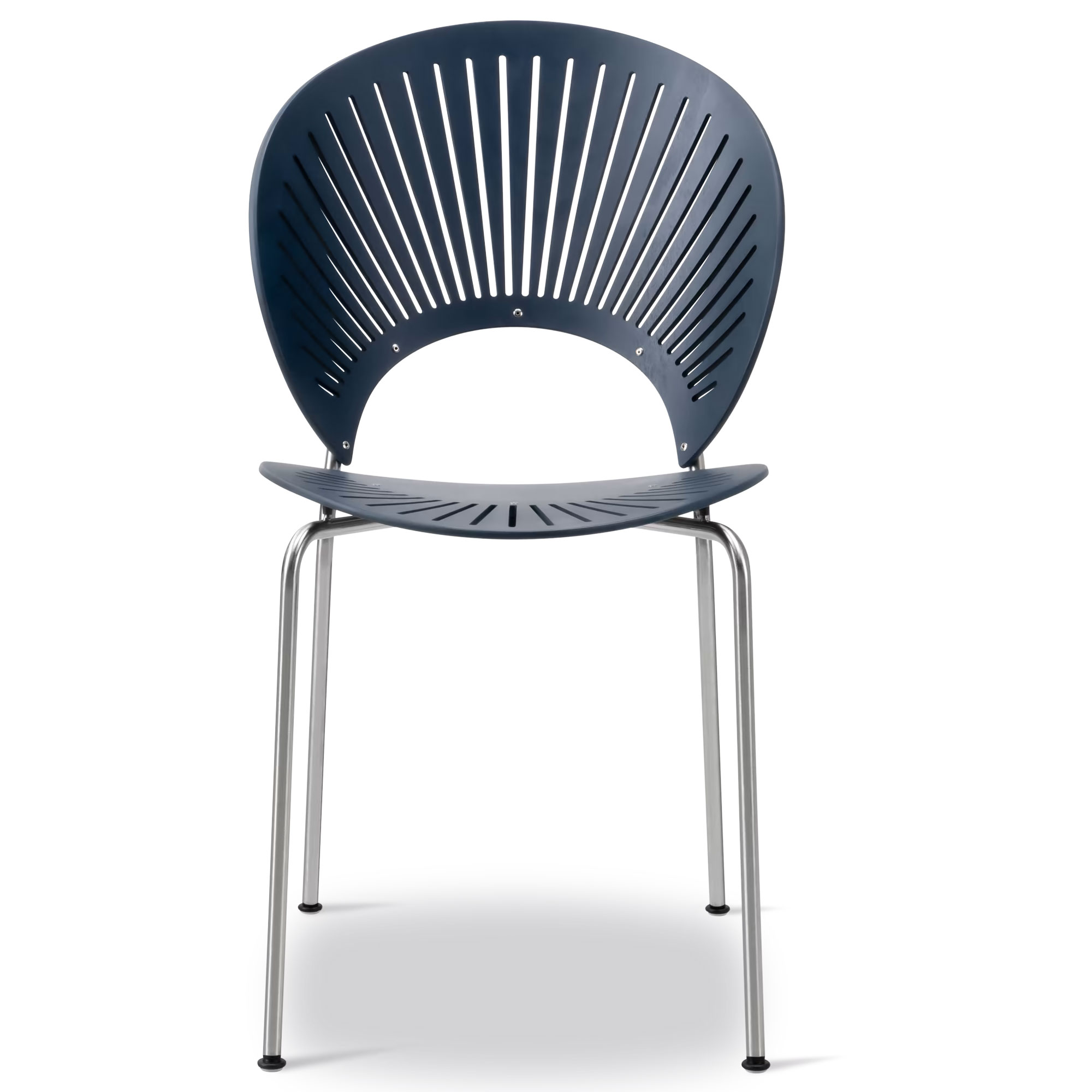 Fredericia Furniture - Trinidad stol krom / nordic blue - Matstolar - Nanna Ditzel - Bl&aring; - Tr&auml;