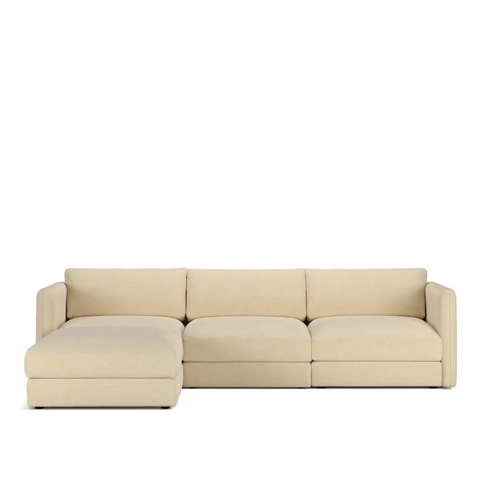Pavarotti 3-Seater + Footstool, Fixed Cover, Cushion Variant 03, Sienna 101