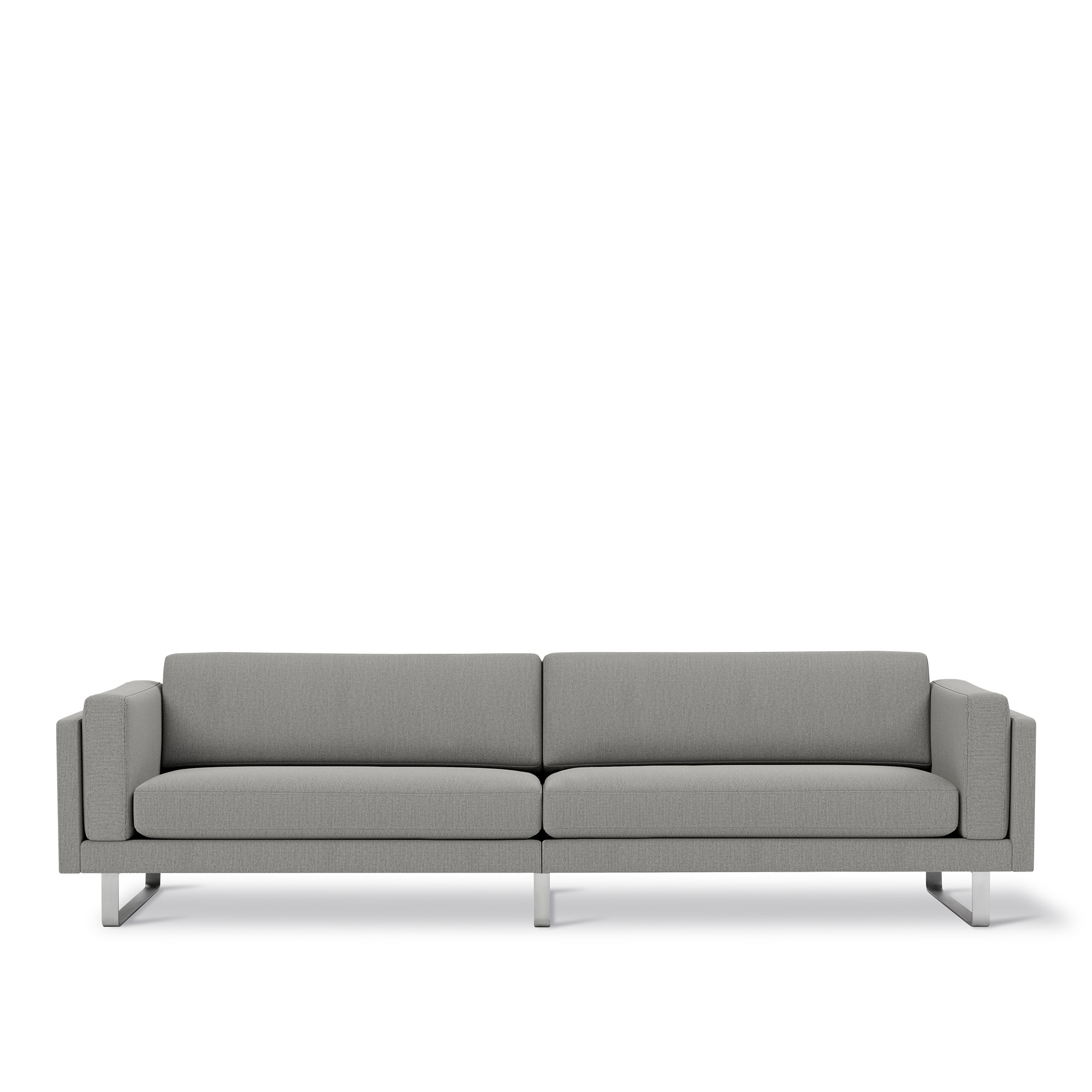 Fredericia Furniture - EJ280 Sofa - 3 seater - 240 cm - Re-Wool 128 - Down wrap - Brushed chrome - sledge base (High) - Soffor - Erik Jørgensen Studio
