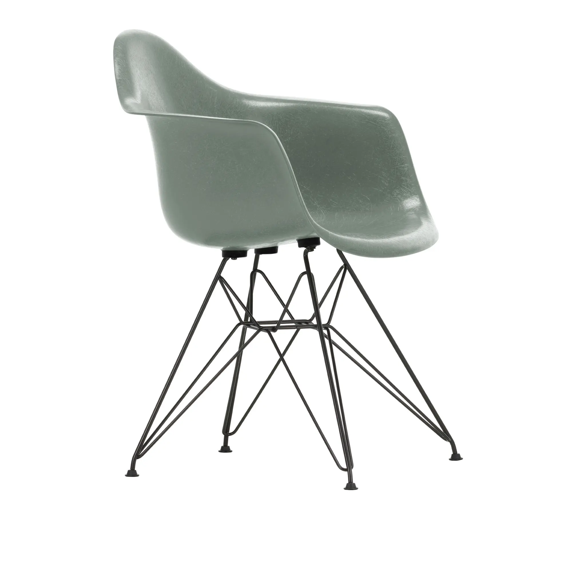 Eames Fiberglass Armchair DAR rammestol Basic Dark