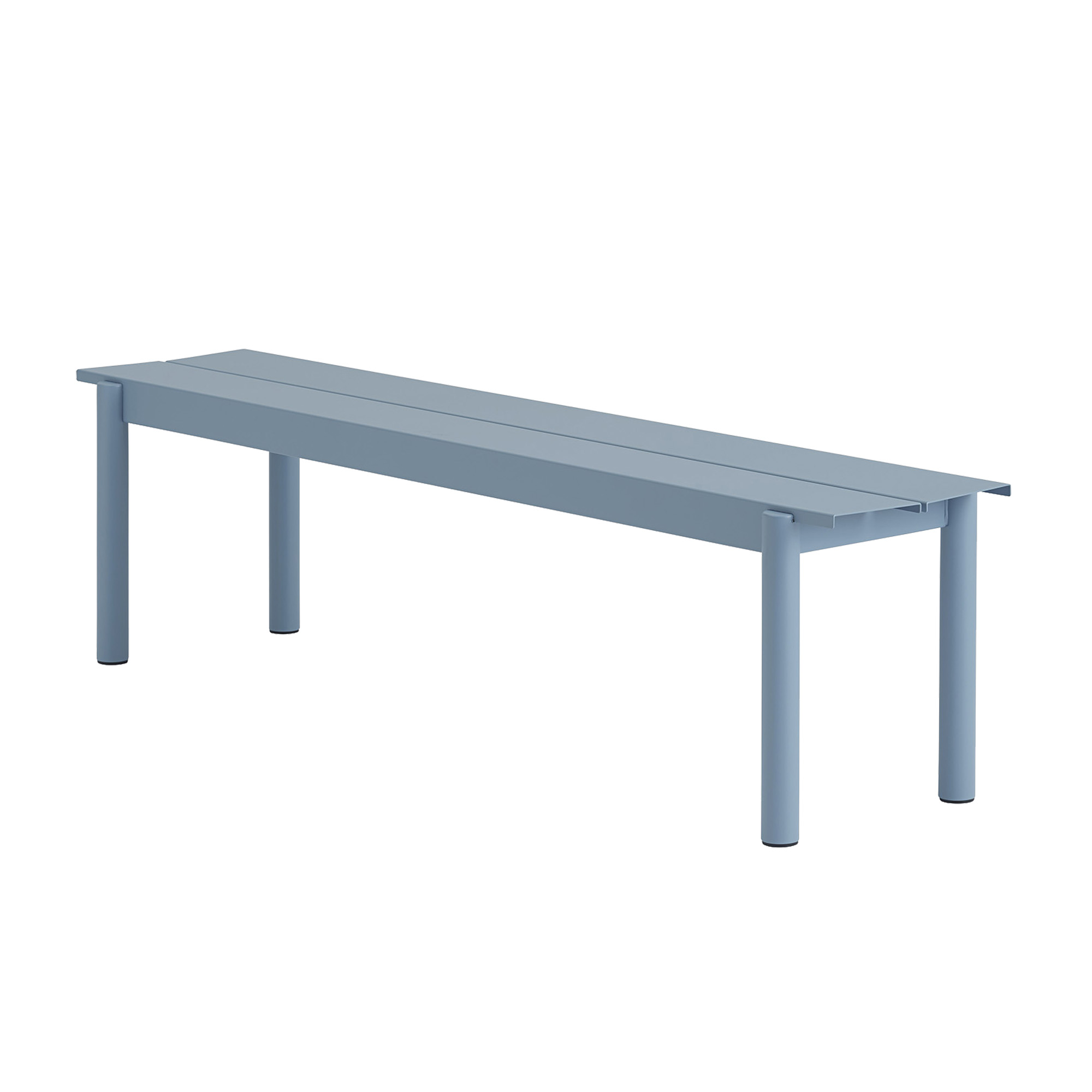Muuto - Linear Steel Bench 170 cm Pale Blue - Trädgårdsbänkar - Thomas Bentzen - Blå - Metall