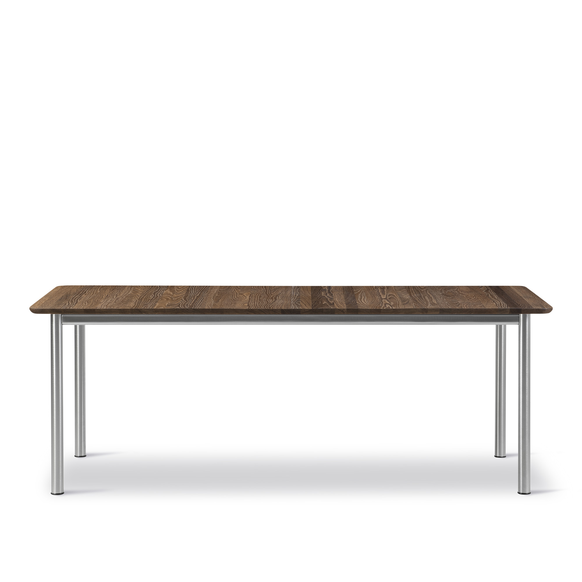 Fredericia Furniture - Plan Table - Extendable - 200-260 x 100 cm - height 73 cm - Smoked oak - oiled - Rounded edge - Brushed steel - Matbord - Edward Barber & Jay Osgerby - Trä