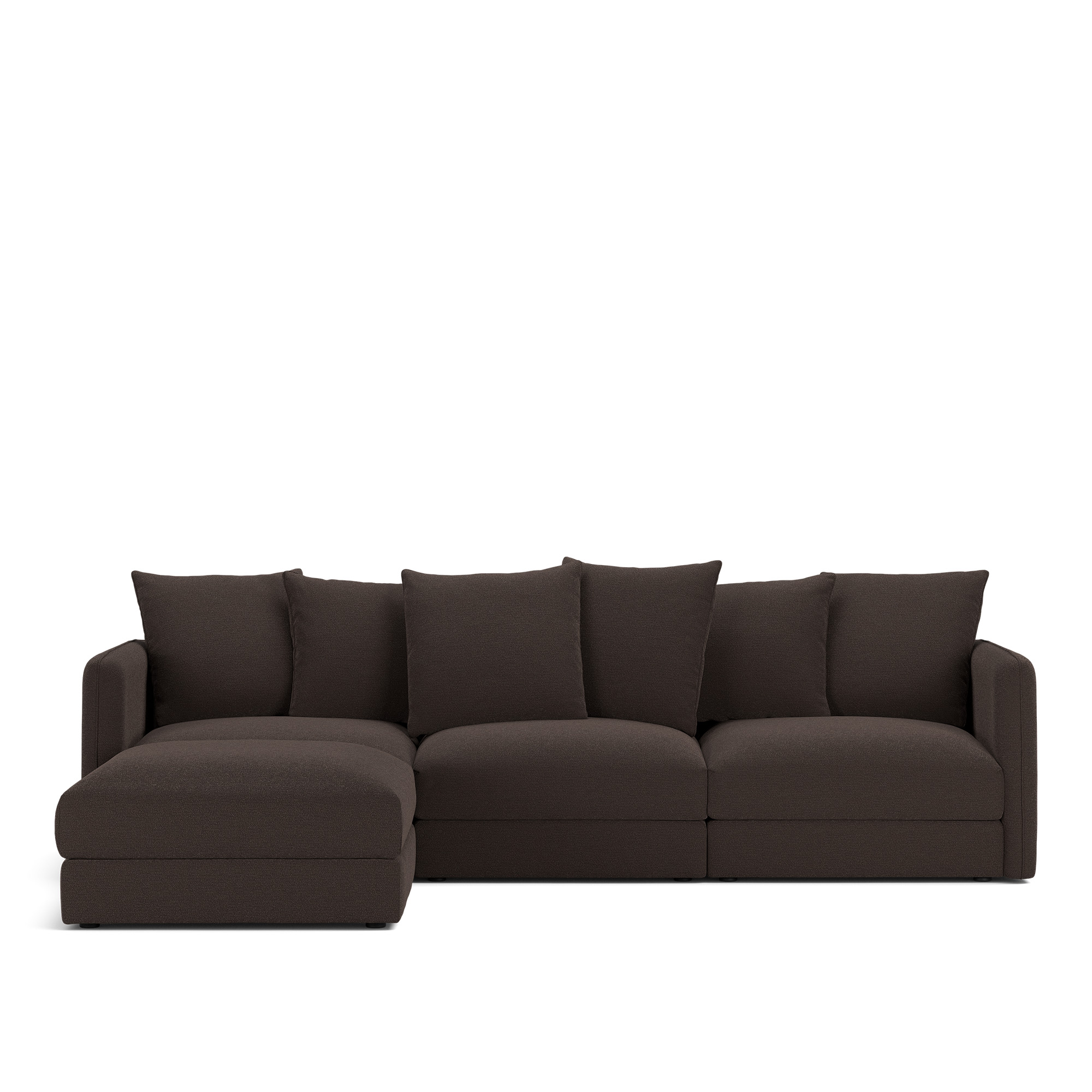 NOGA - Pavarotti 3-Seater + Footstool, Fixed Cover, Cushion Variant 01, Lario 120 - Soffor - Svart