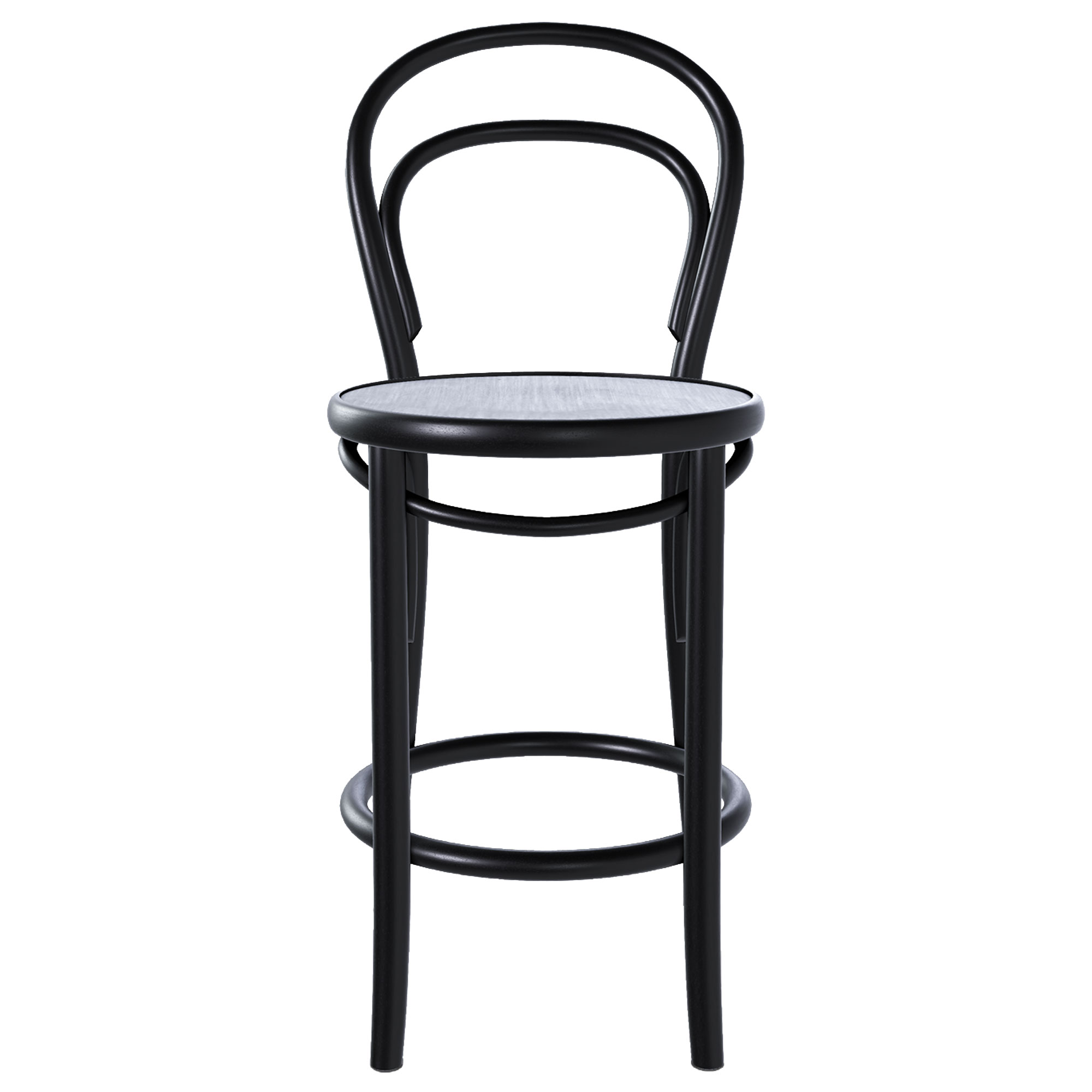 Ton - Ton Barstool 14 Low - Black B123 - Barstolar - Michael Thonet - Svart - Tr&auml;