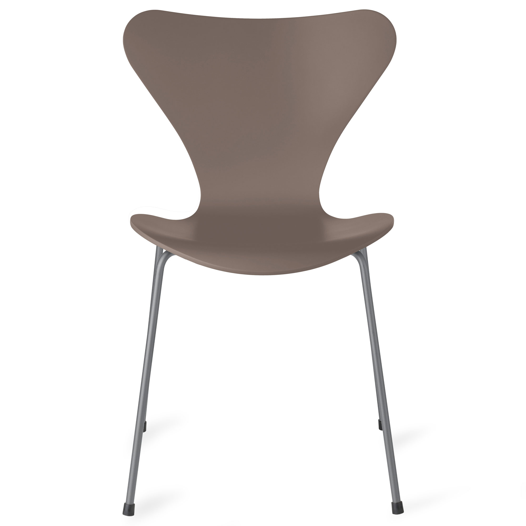 Fritz Hansen - Sjuan 3107 stol lackerad bokfanér silver grey / deep clay - Matstolar - Arne Jacobsen - Beige,Grå - Metall/Trä | Möbler - Stolar Och Pallar - Matstolar | Möbelexperten