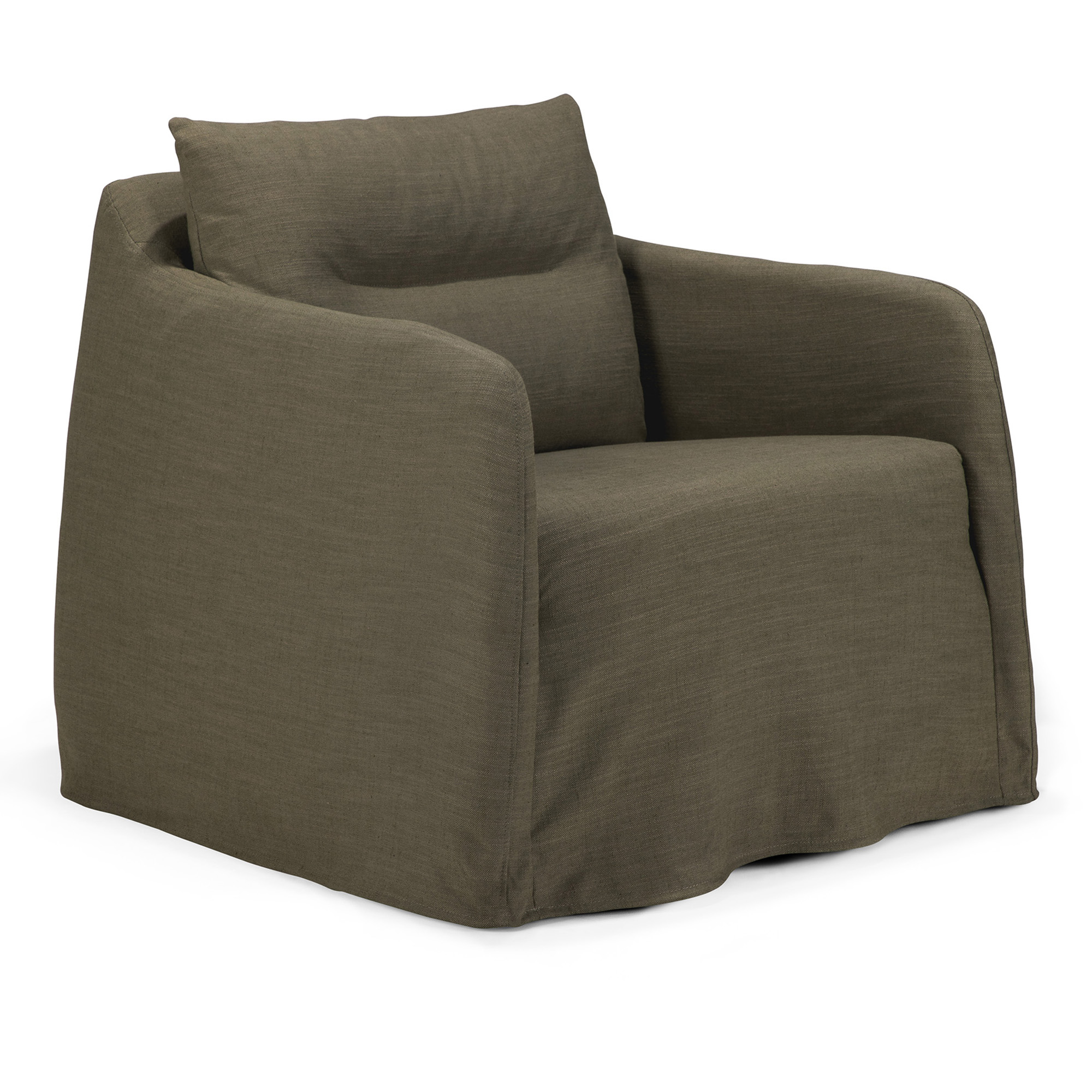 Ethnicraft - Weave Lounge Chair - Green Fabric - Removable Cover 87 x 80 cm - Fåtöljer - Paul Delaisse - Träfärgad - Textilmaterial