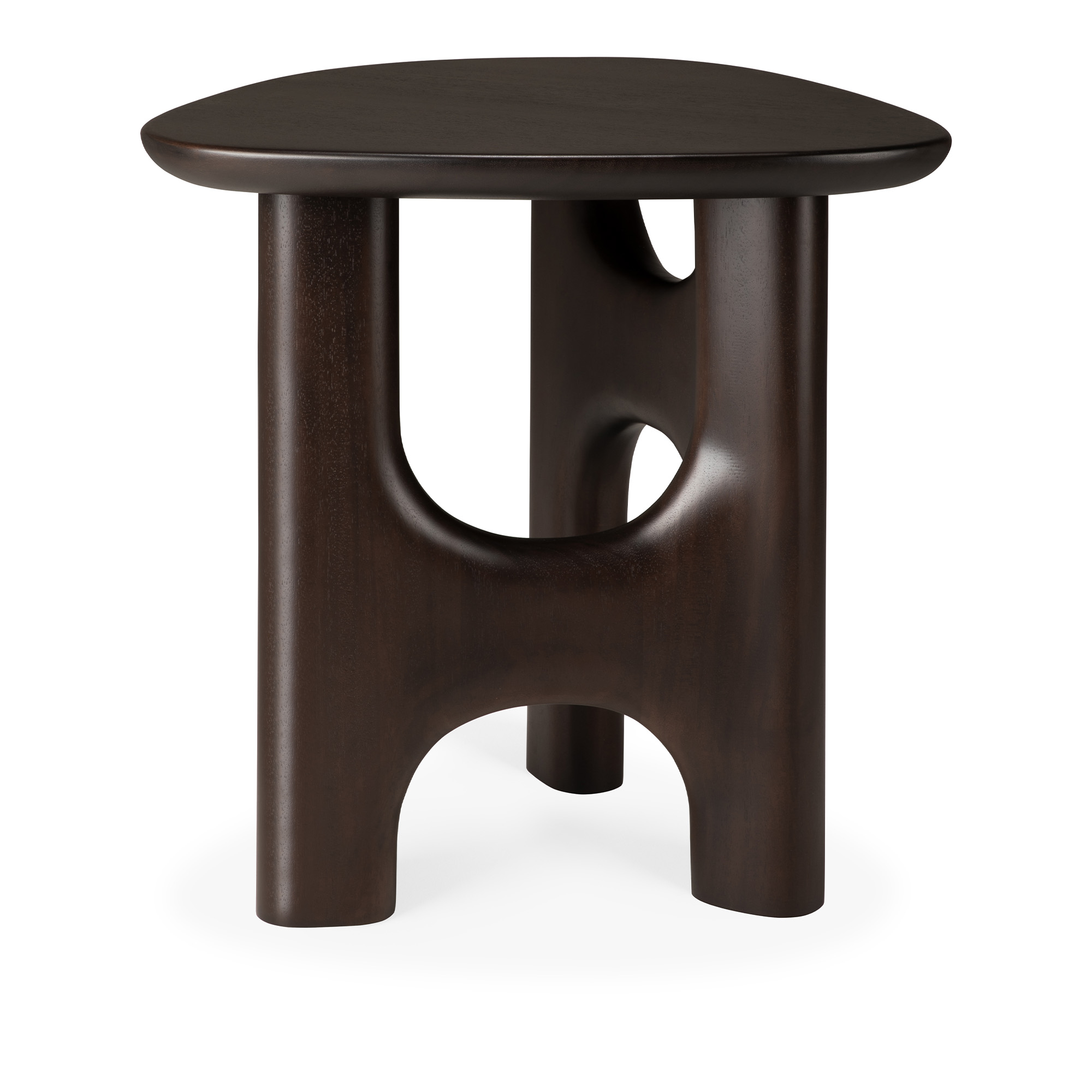 Ethnicraft - Flow side table - varnished mahogany - rose brown - pebble shape - Sidobord - Alain Van Havre - Brun - Trä