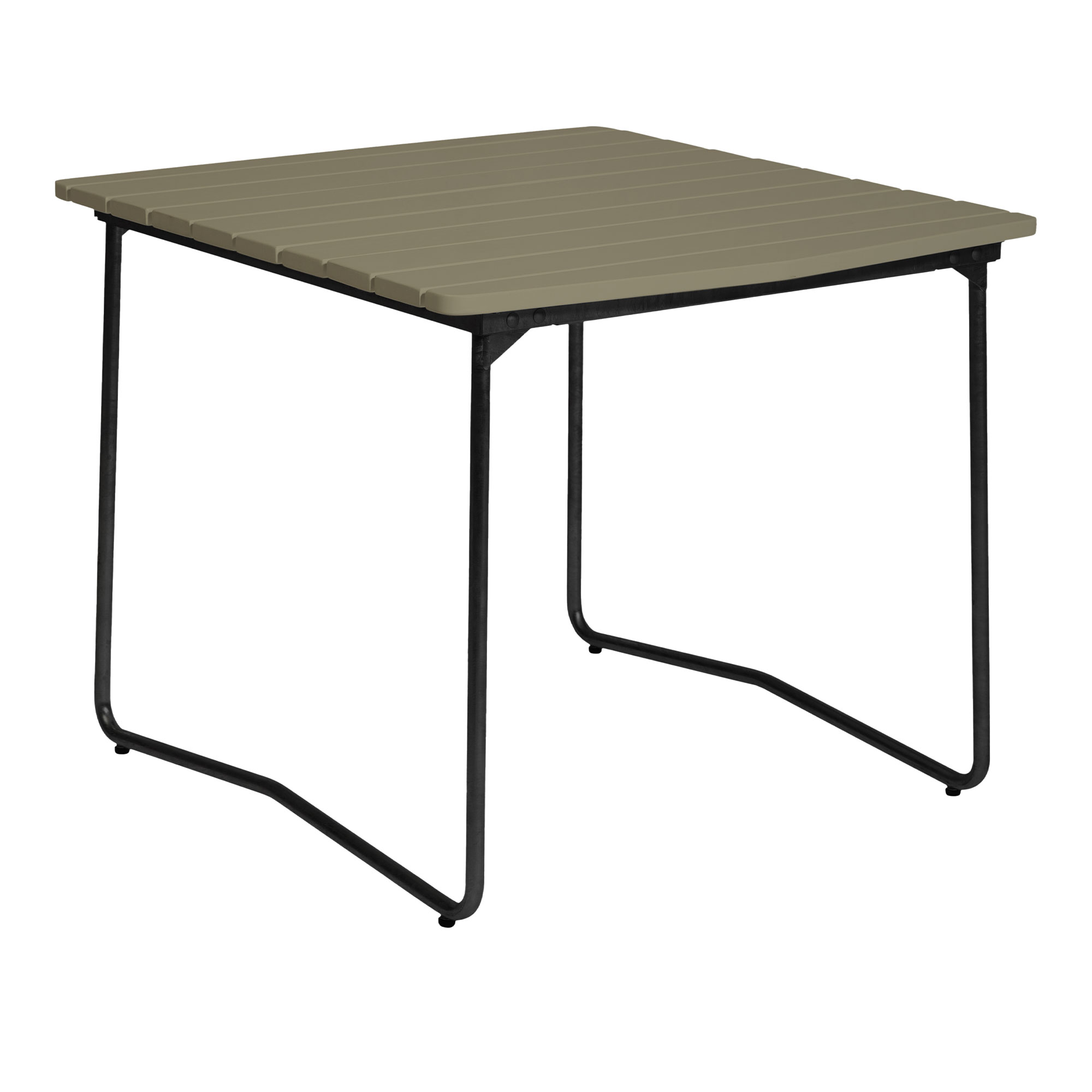 Grythyttan Stålmöbler - Bord B31 84 cm Svart stativ Ljusgrön ek - Matbord utomhus - Grön | Utemöbler - Utebord - Matbord Utomhus | Möbelexperten