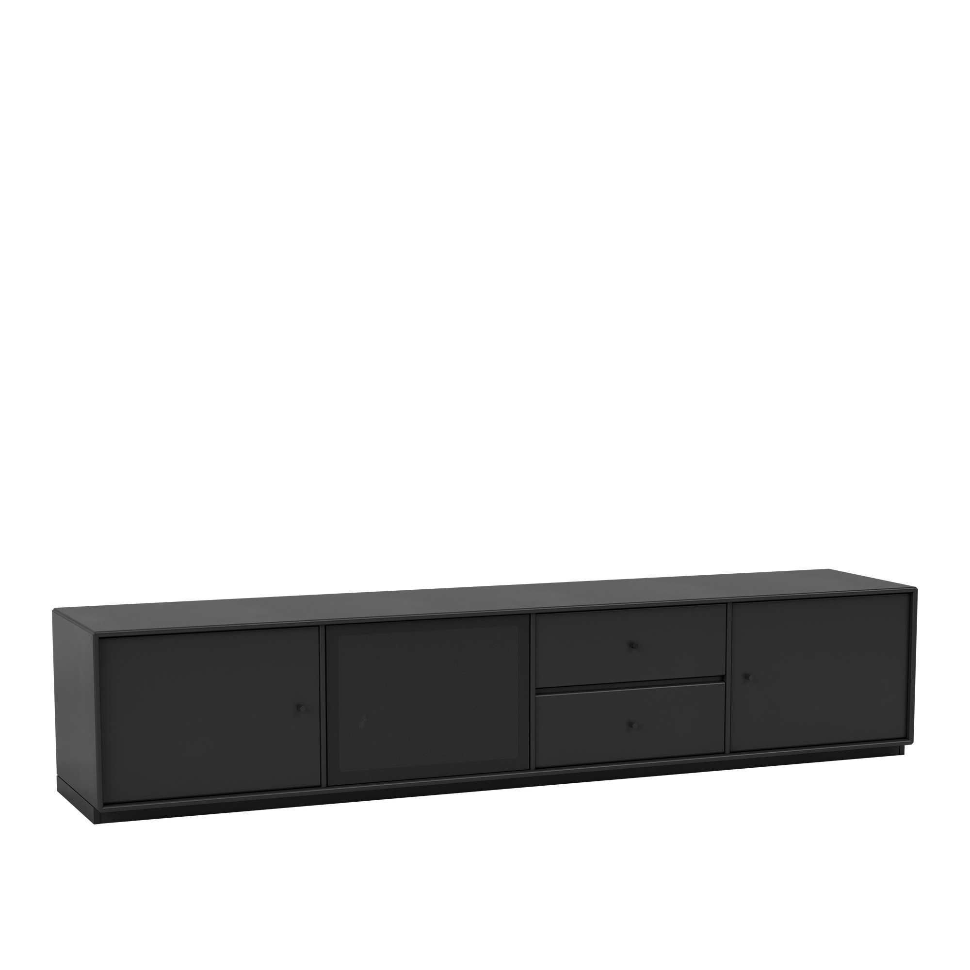 montana - octave viii tv bench 05-black 06 plinth 3 cm - tv-bänkar - peter j. lassen - svart - trä