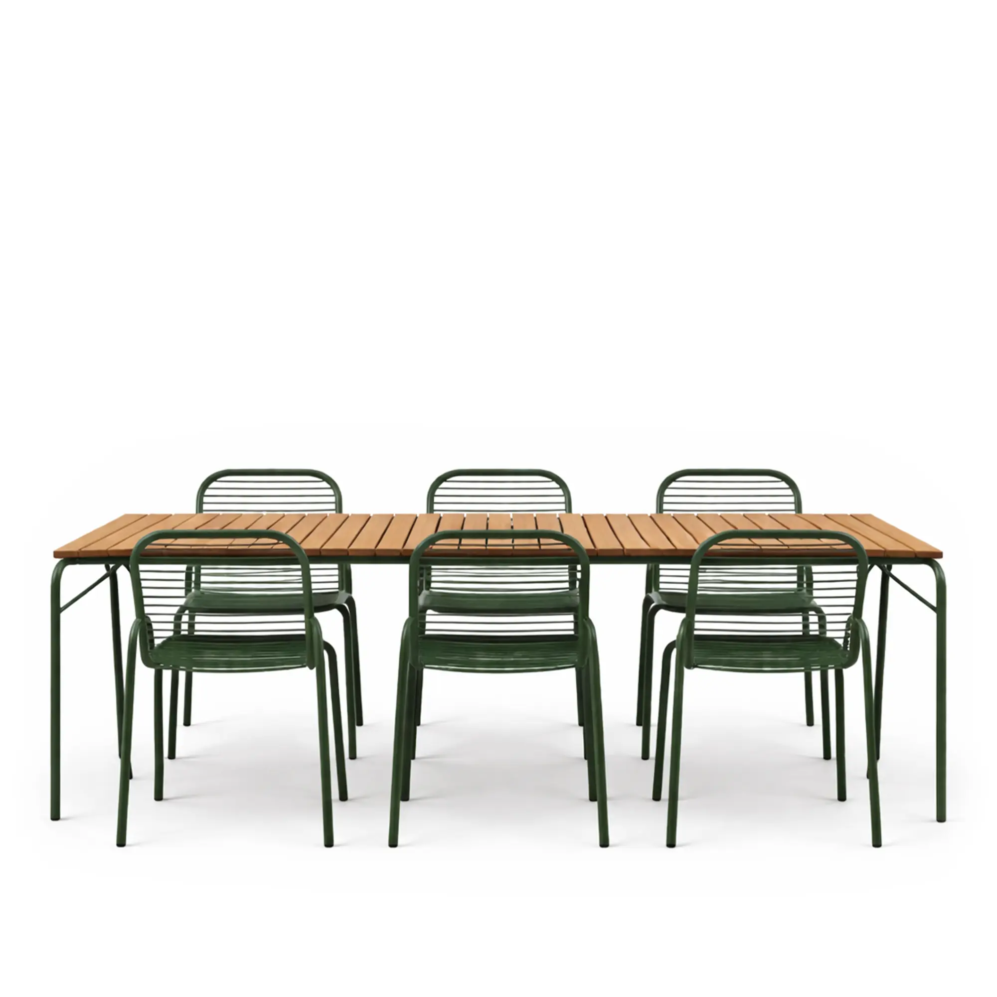 Vig Robinia utomhusbord 90 x 200 cm & Vig utomhusstol 6 st – Dark Green