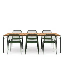 Vig Robinia tuintafel & Vig tuinstoelen 6-delige set