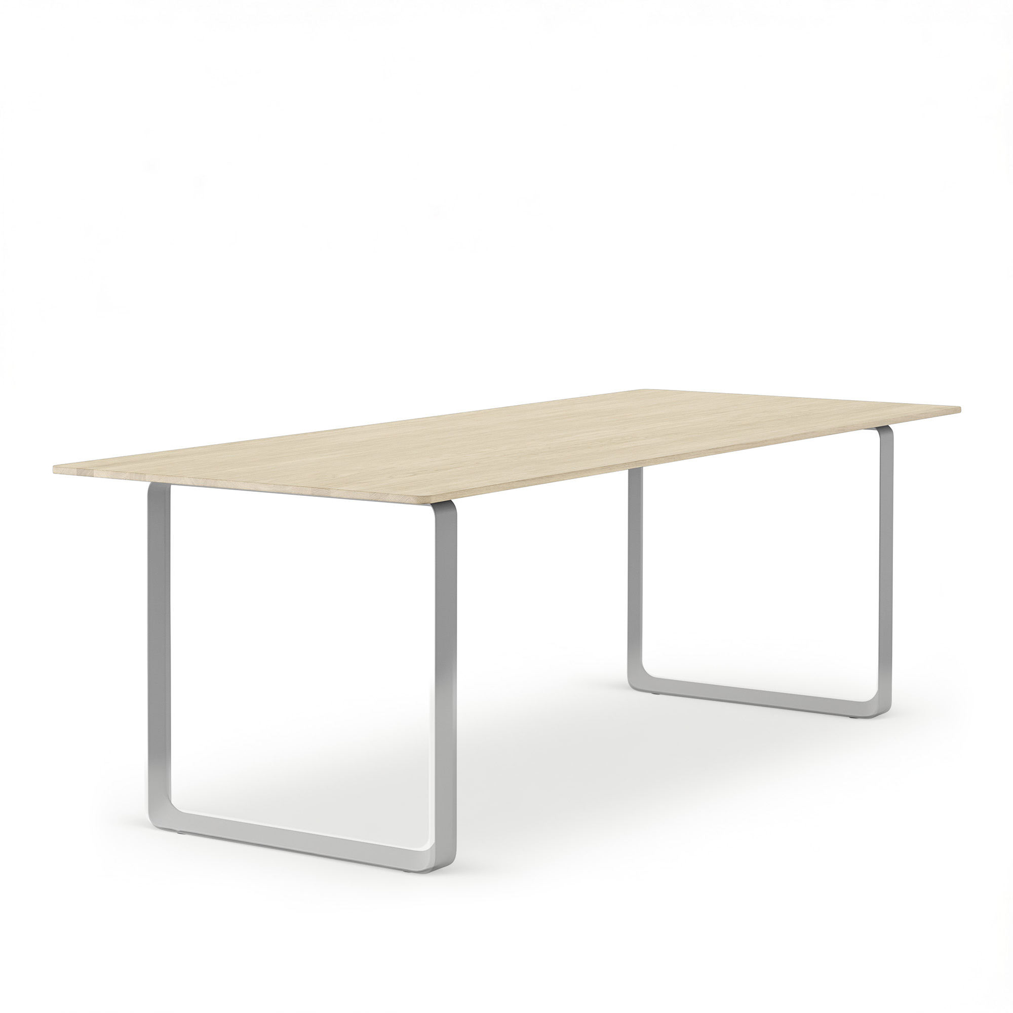 Muuto - 70/70 Table matbord 225x90 cm, Massiv ek/Grå - Matbord - TAF Studio - Träfärgad,Grå - Metall/Trä