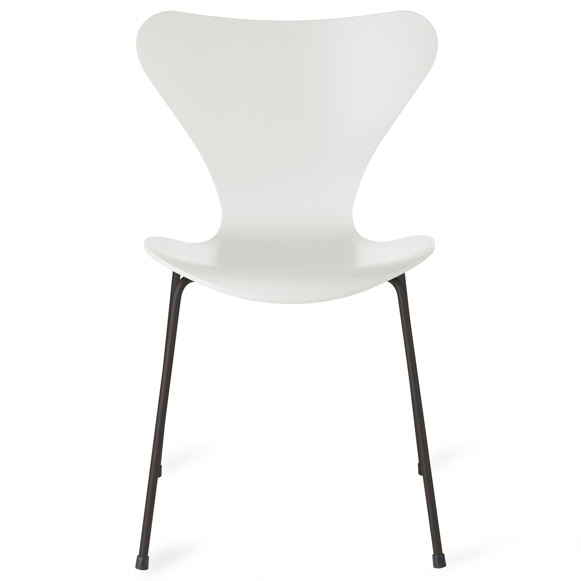 Fritz Hansen - Sjuan 3107 stol lackerad bokfanér warm graphite / white - Matstolar - Arne Jacobsen - Vit - Metall/Trä | Möbler - Stolar Och Pallar - Matstolar | Möbelexperten