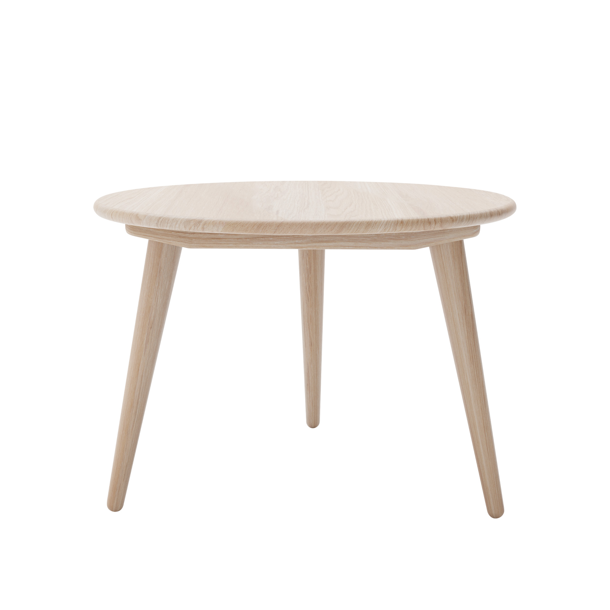 Carl Hansen - CH008, Tvålad Ek, Ø 78 cm - Höjd 53 cm - Sofabord - Hans J. Wegner - Tre farget - Tre